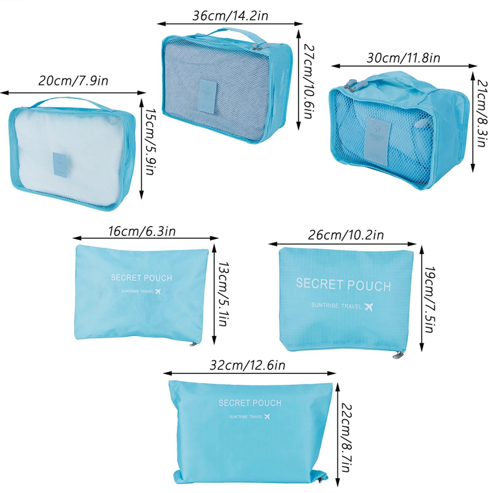6Pcs/Set Storage Bag Clothing Sorting Bag Luggage Suitcase Packing Organizer view 14