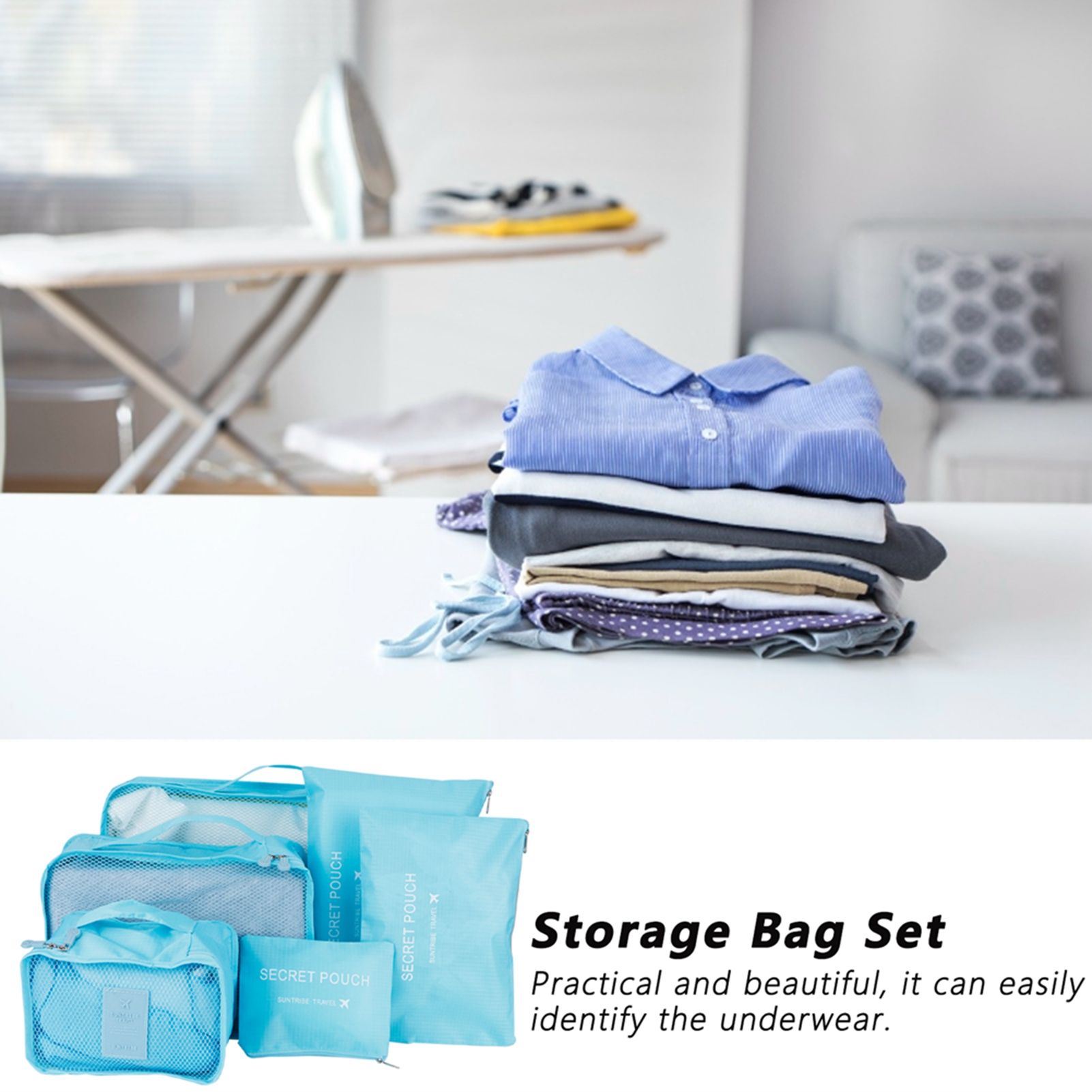 6Pcs/Set Storage Bag Clothing Sorting Bag Luggage Suitcase Packing Organizer view 15
