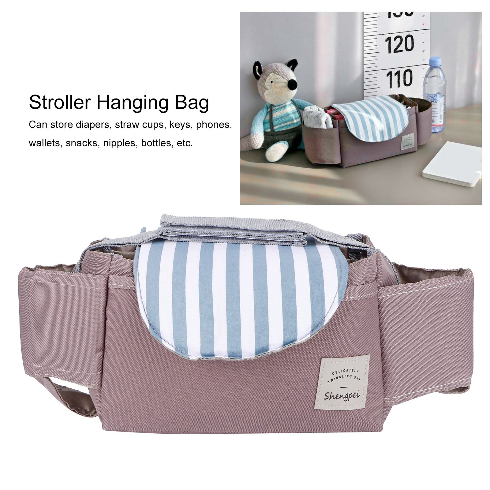 Baby Stroller Hanging Bag Organizer Universal Cup Holder Storage Bag Strollers view 15
