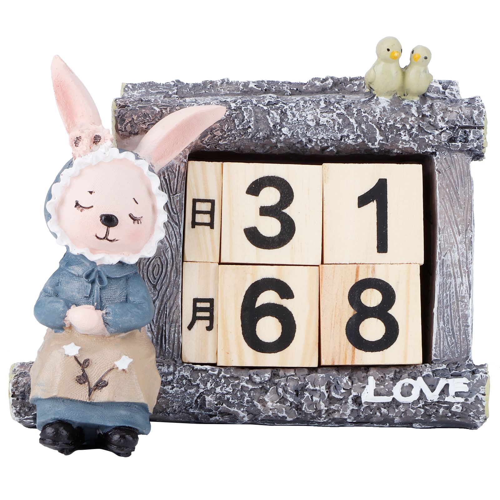Cartoon Wood House Shaped Calendar Table Calendar for Living Room Crafts