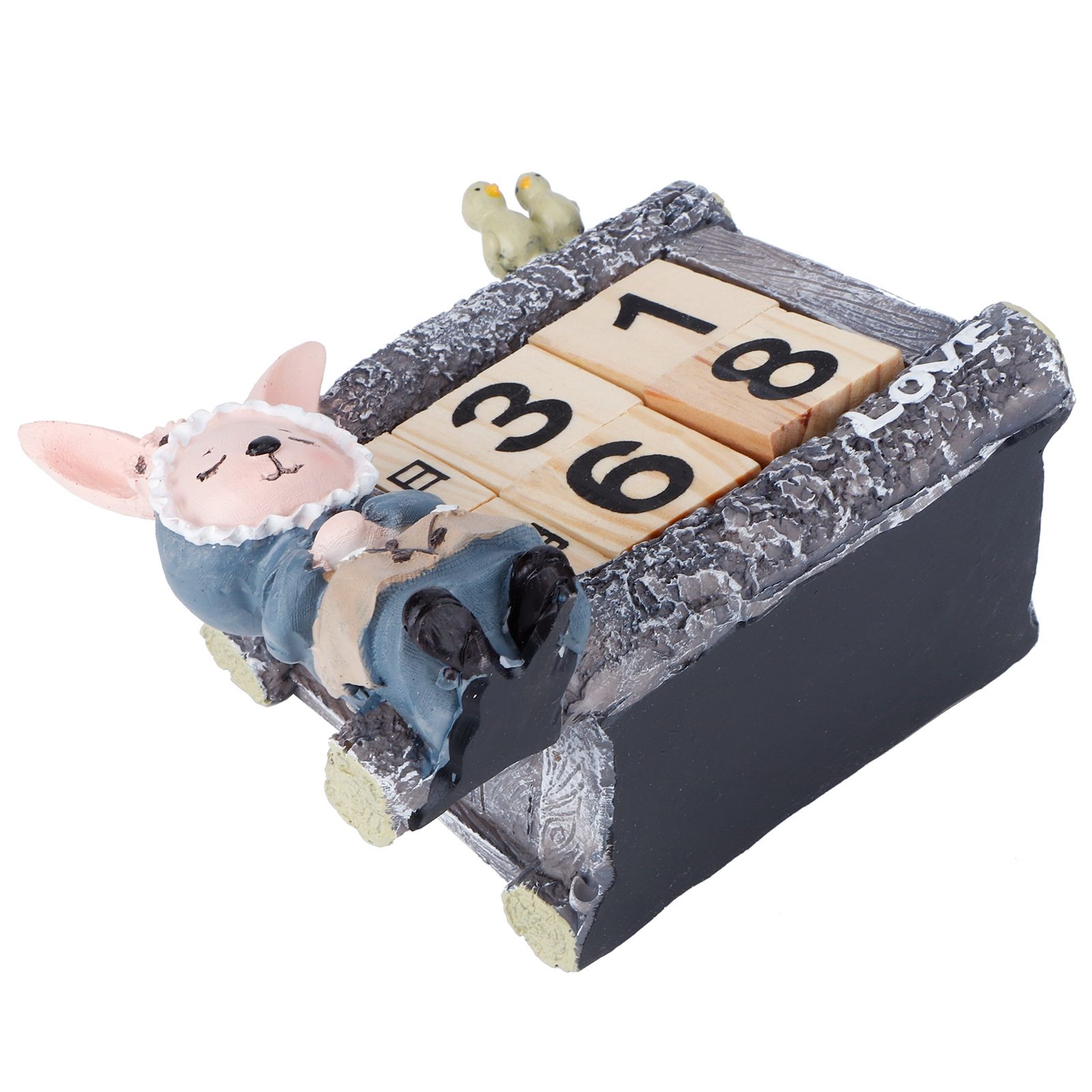 Cartoon Wood House Shaped Calendar Table Calendar for Living Room Crafts view 5