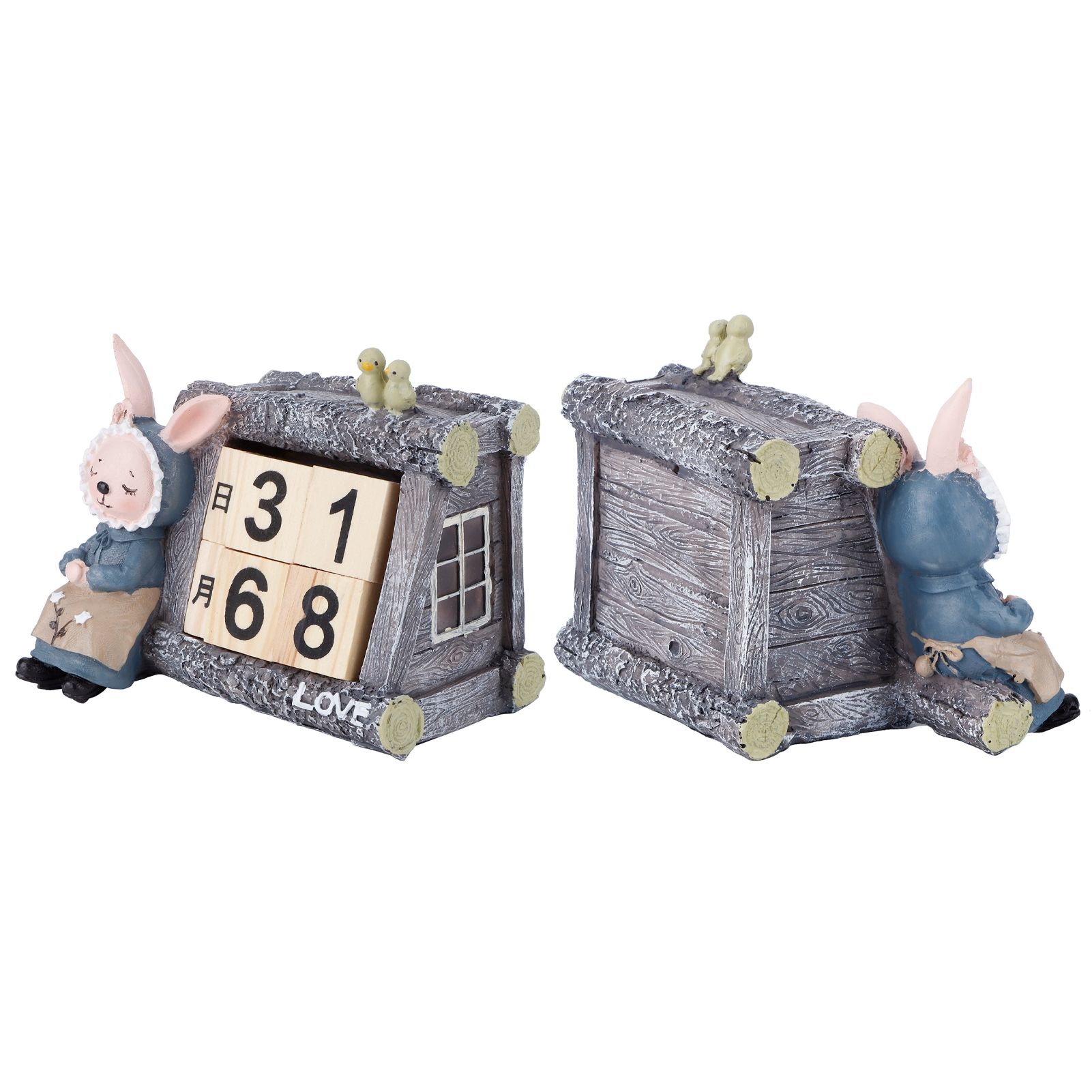 Cartoon Wood House Shaped Calendar Table Calendar for Living Room Crafts view 7