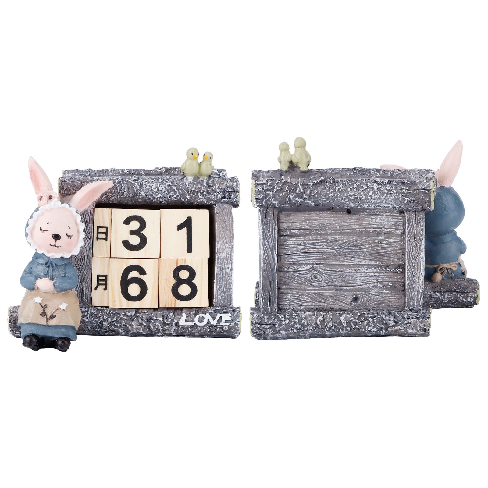 Cartoon Wood House Shaped Calendar Table Calendar for Living Room Crafts view 8
