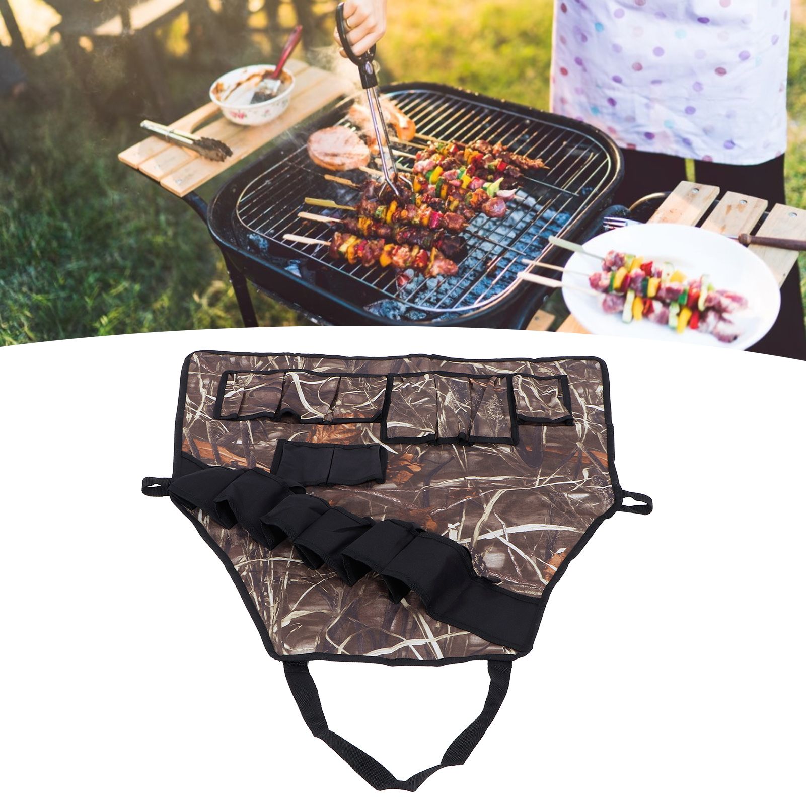 Multi-Pockets Apron 600D Oxford Fabric Camouflage Picnic Barbecue Aprons view 9