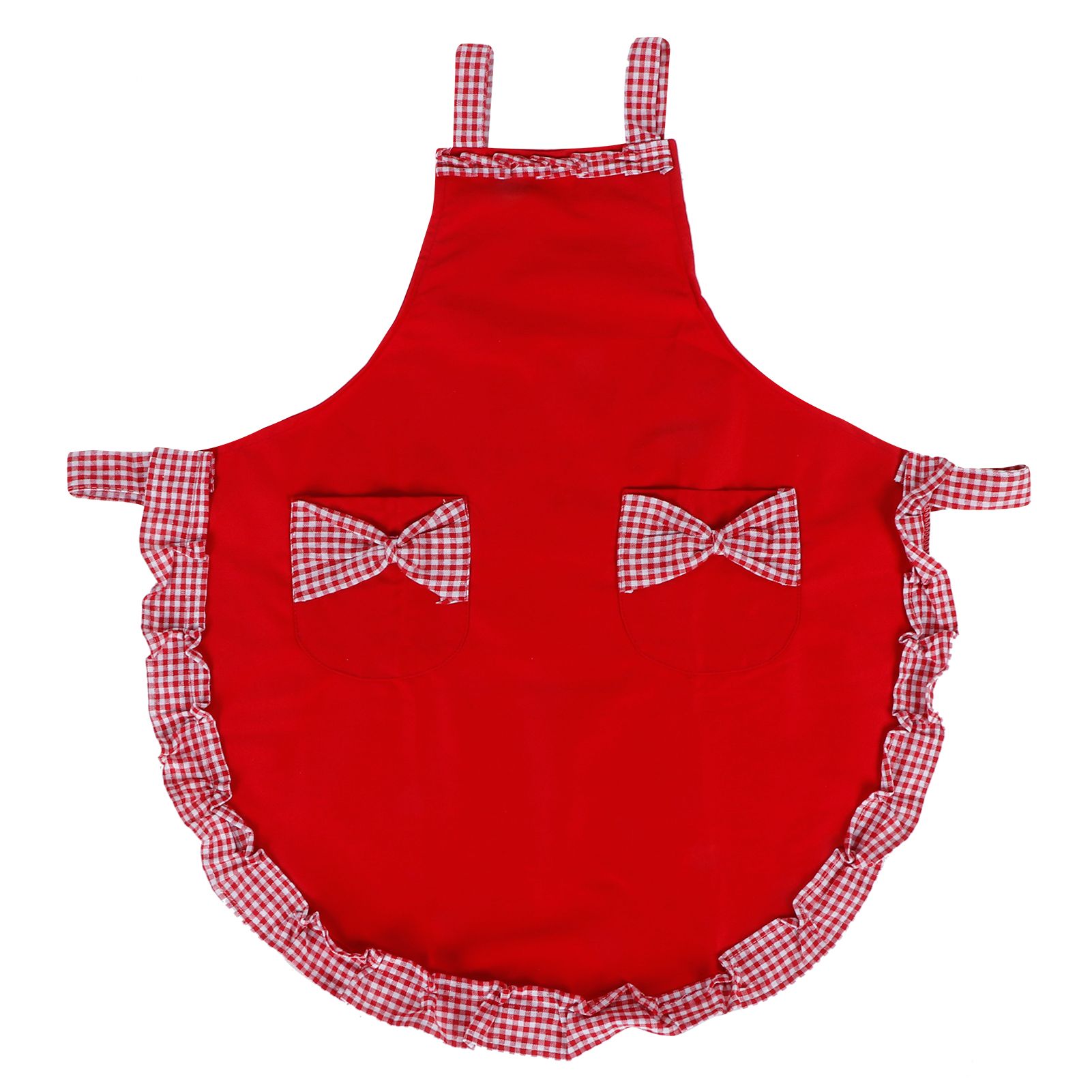 Cute Vintage Women Apron Bowknot Lace Decoration with Pocket for Kitchen