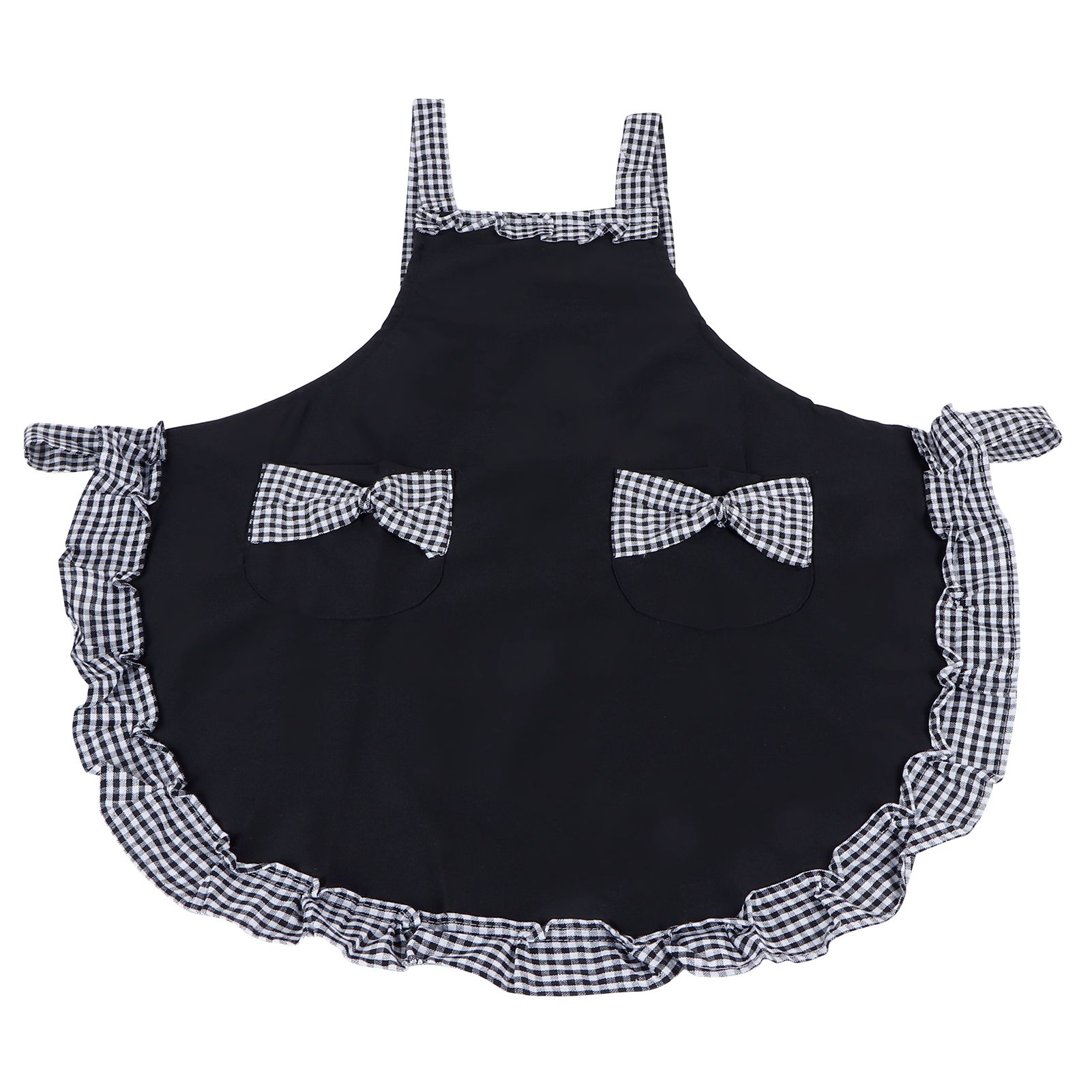 Cute Vintage Women Apron Bowknot Lace Decoration with Pocket for Kitchen view 2