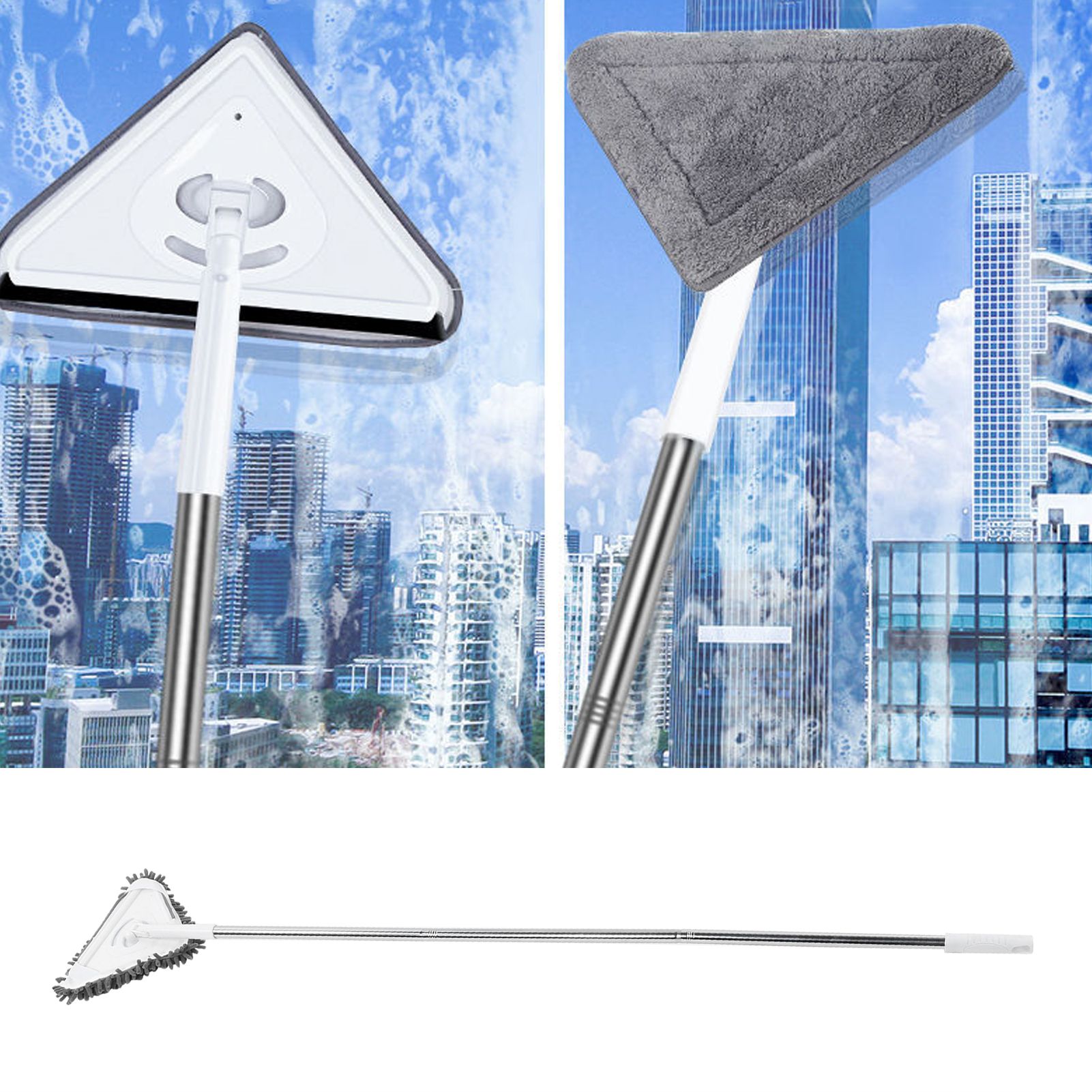 MultiFunctional Window Cleaner Detachable Rod Floor Ceiling Wall Glass Wiper view 9
