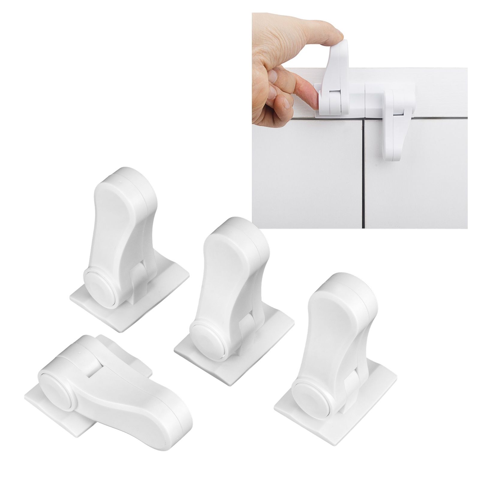 4Pcs Door Handle Child Safety Lock Baby Protector for Cabinet Wardrobe Drawer view 9