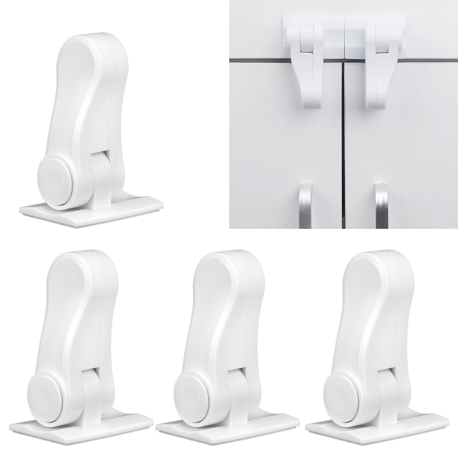 4Pcs Door Handle Child Safety Lock Baby Protector for Cabinet Wardrobe Drawer view 10