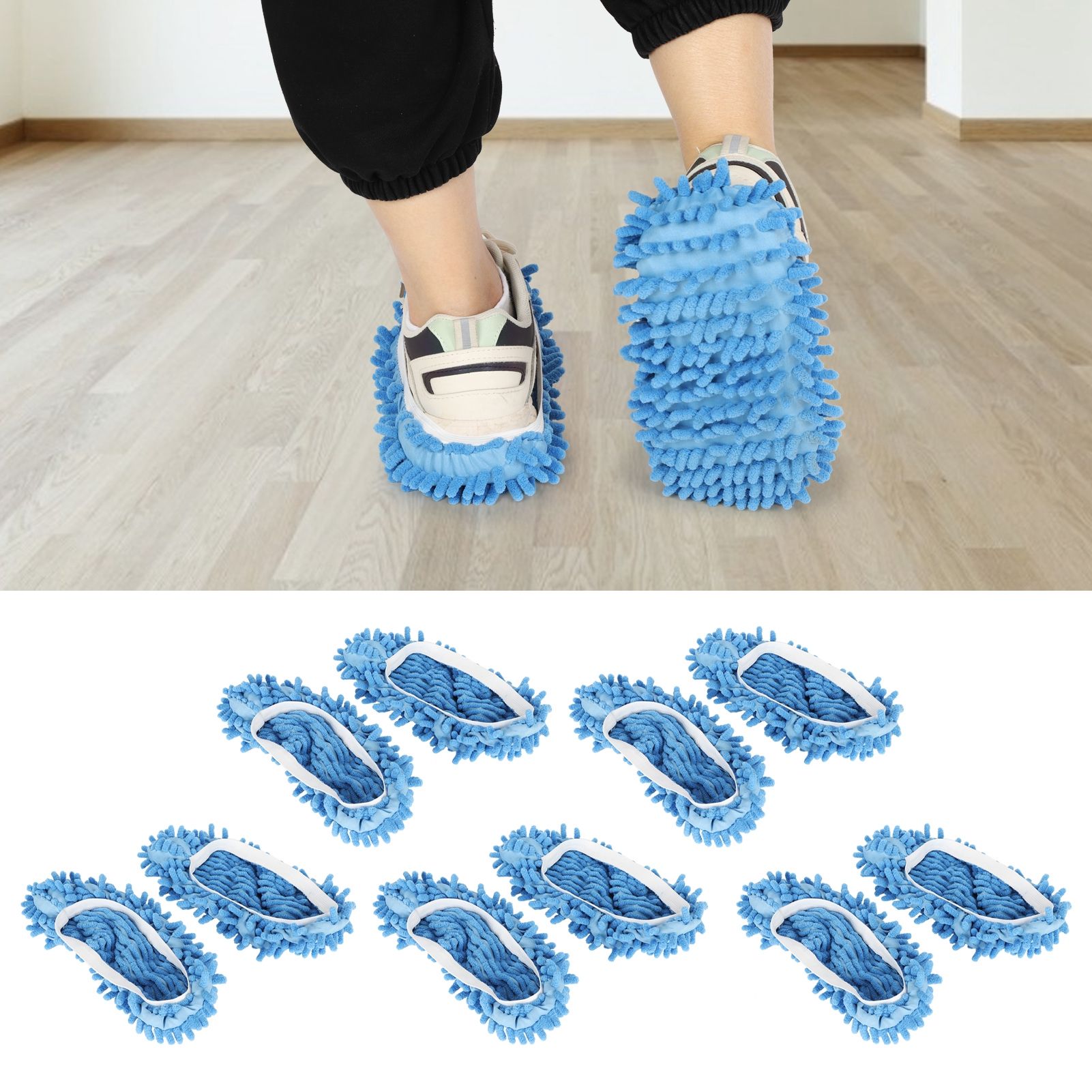 10Pcs Chenille Mop Slippers Multifunction Floor Cleaning Shoes Dust Cleaner view 10