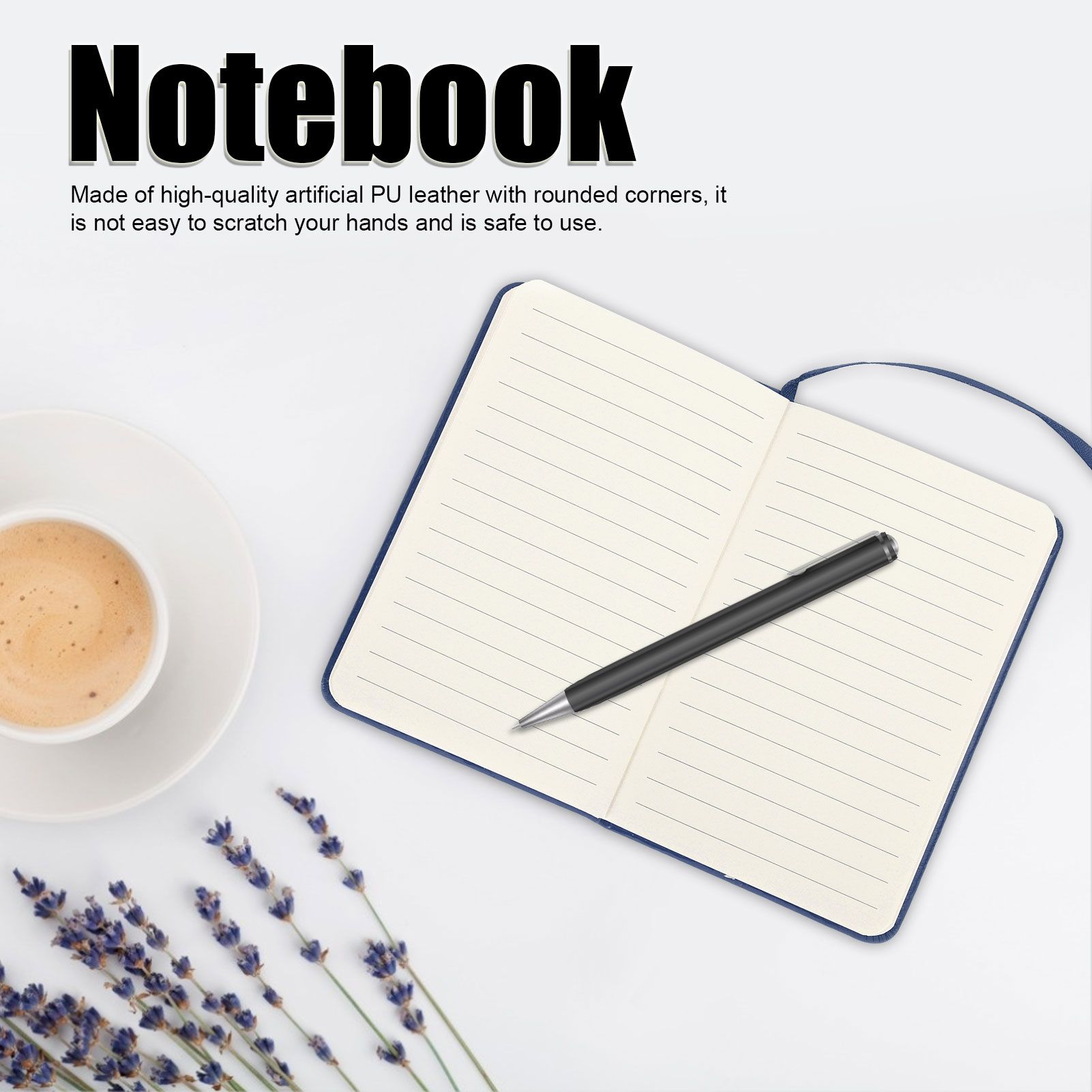 3Pcs PU A6 Business Notepad Hardcover Strap Notebook Diary Stationery Office view 13