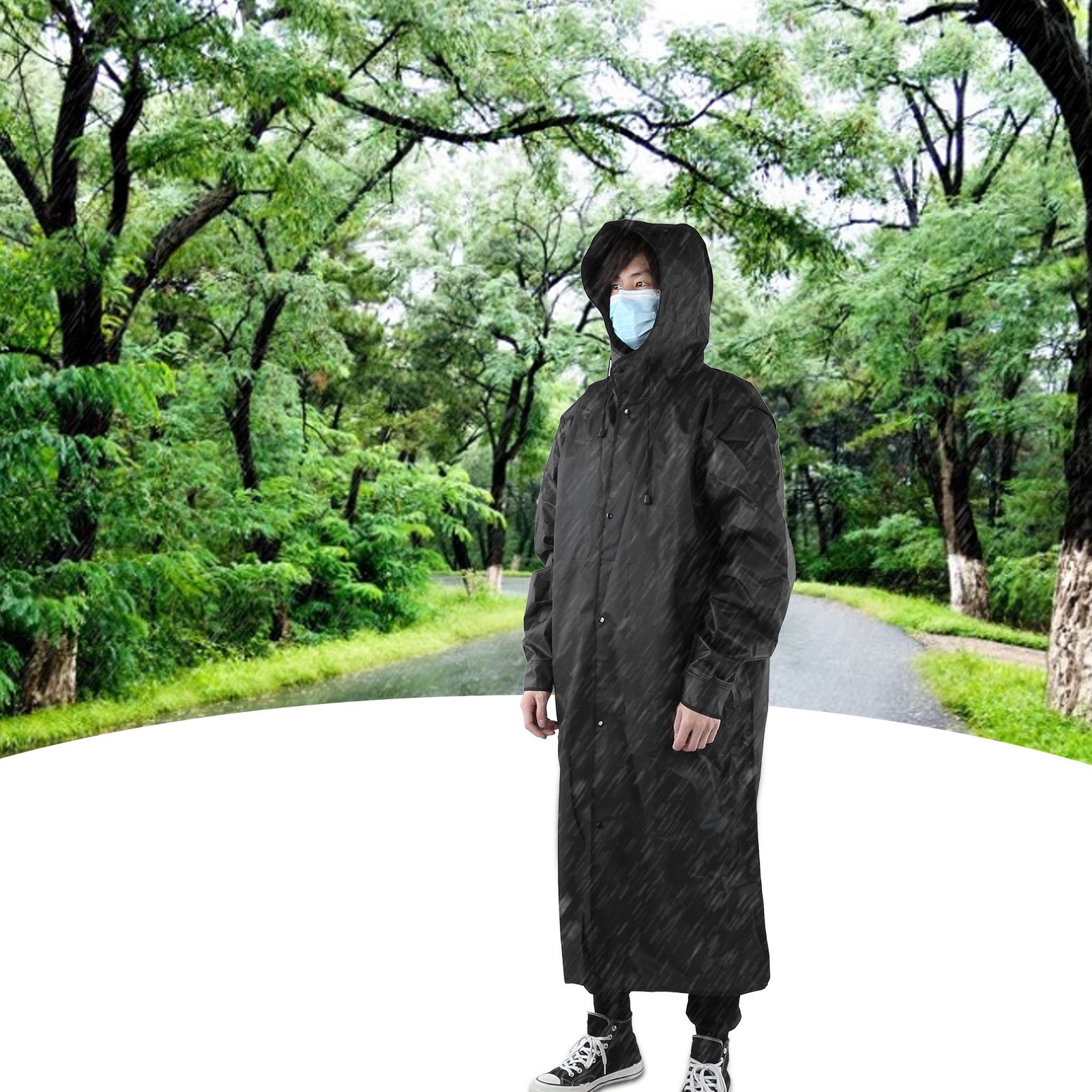 Hooded Raincoat Portable EVA Waterproof Outdoor Rainwear for Camping Hiking view 10