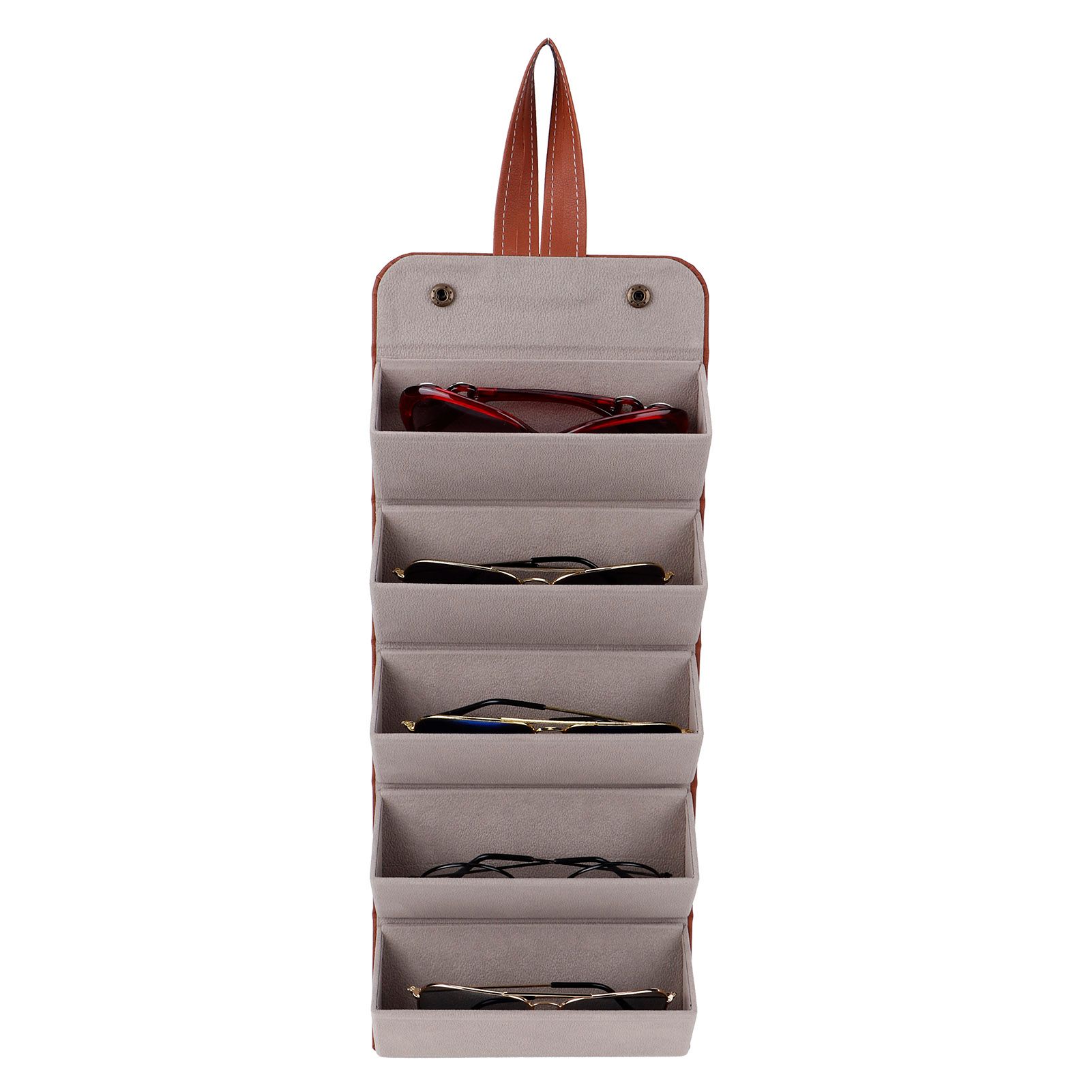5‑Slot Travel Sunglasses Organizer Eyeglasses Storage Case Box Hanging Glasses view 6