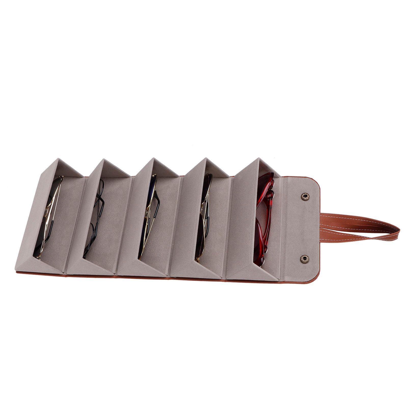 5‑Slot Travel Sunglasses Organizer Eyeglasses Storage Case Box Hanging Glasses view 7