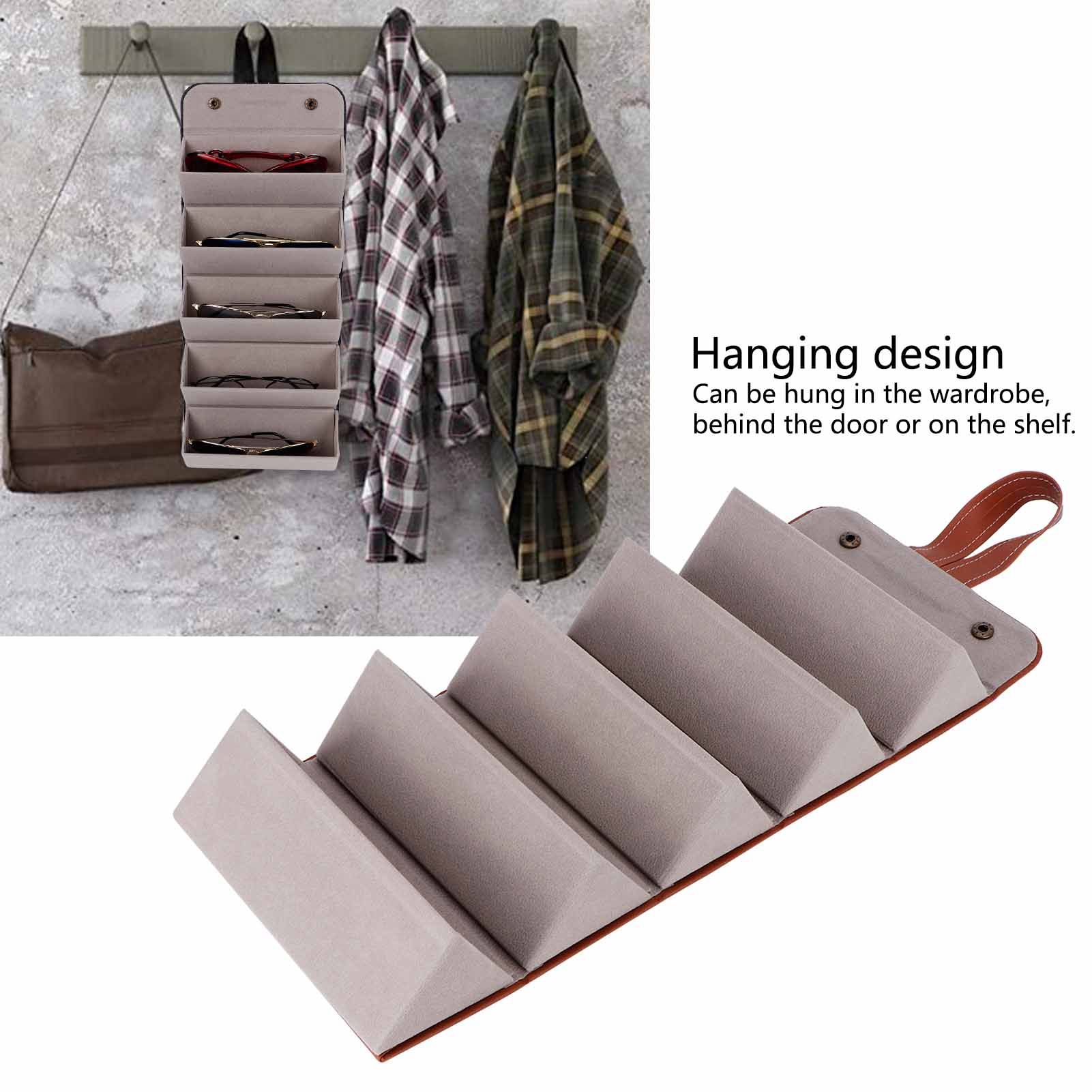5‑Slot Travel Sunglasses Organizer Eyeglasses Storage Case Box Hanging Glasses view 15