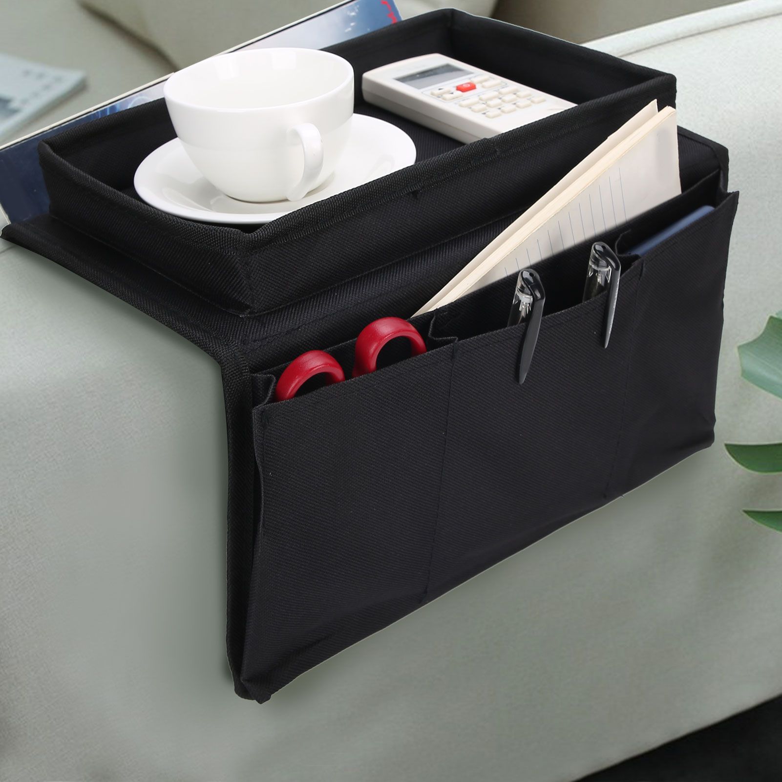 4 Pockets Sofa Armrest TV Remote Control Organizer Armchair Couch Bag with Cup view 13