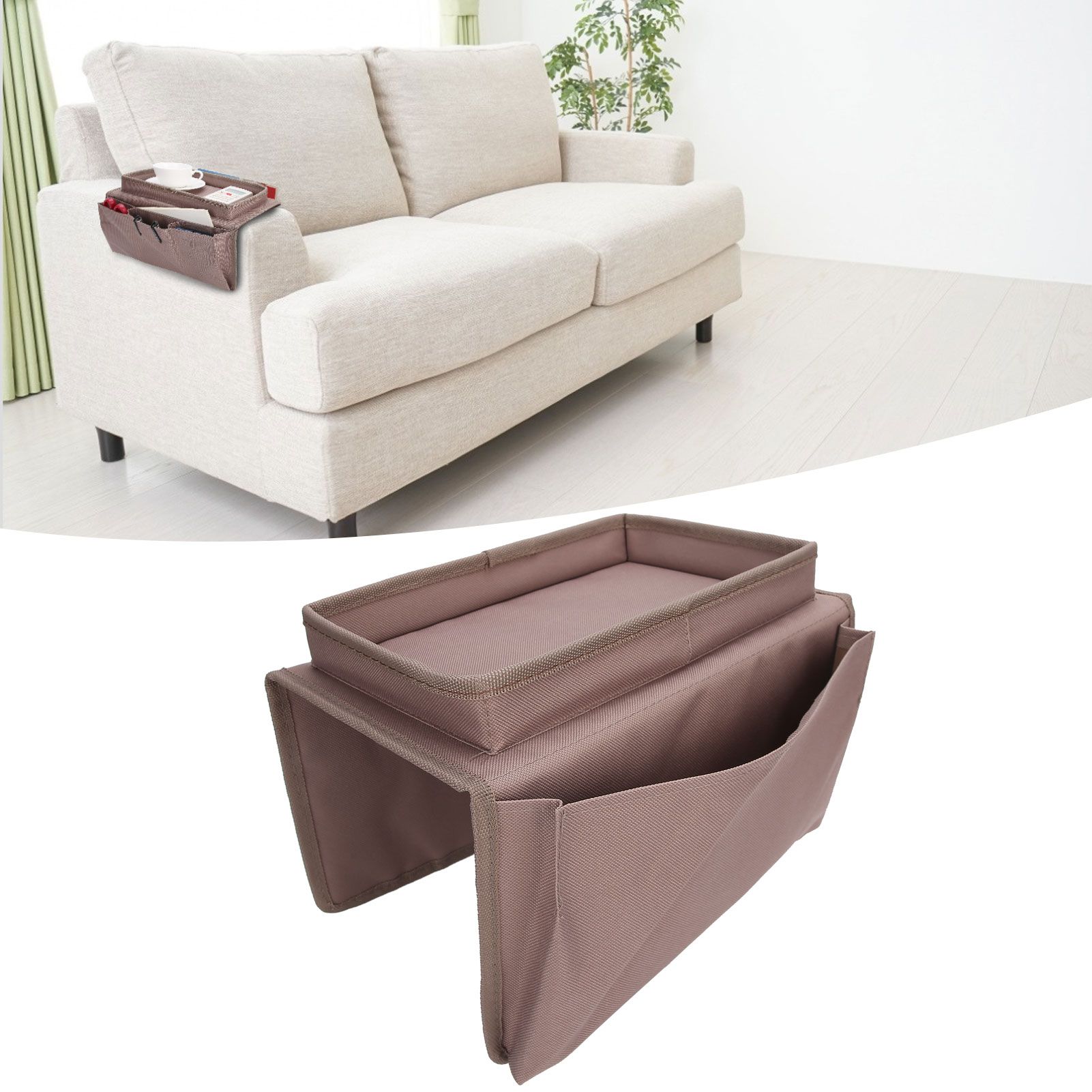 4 Pockets Sofa Armrest TV Remote Control Organizer Armchair Couch Bag with Cup view 9