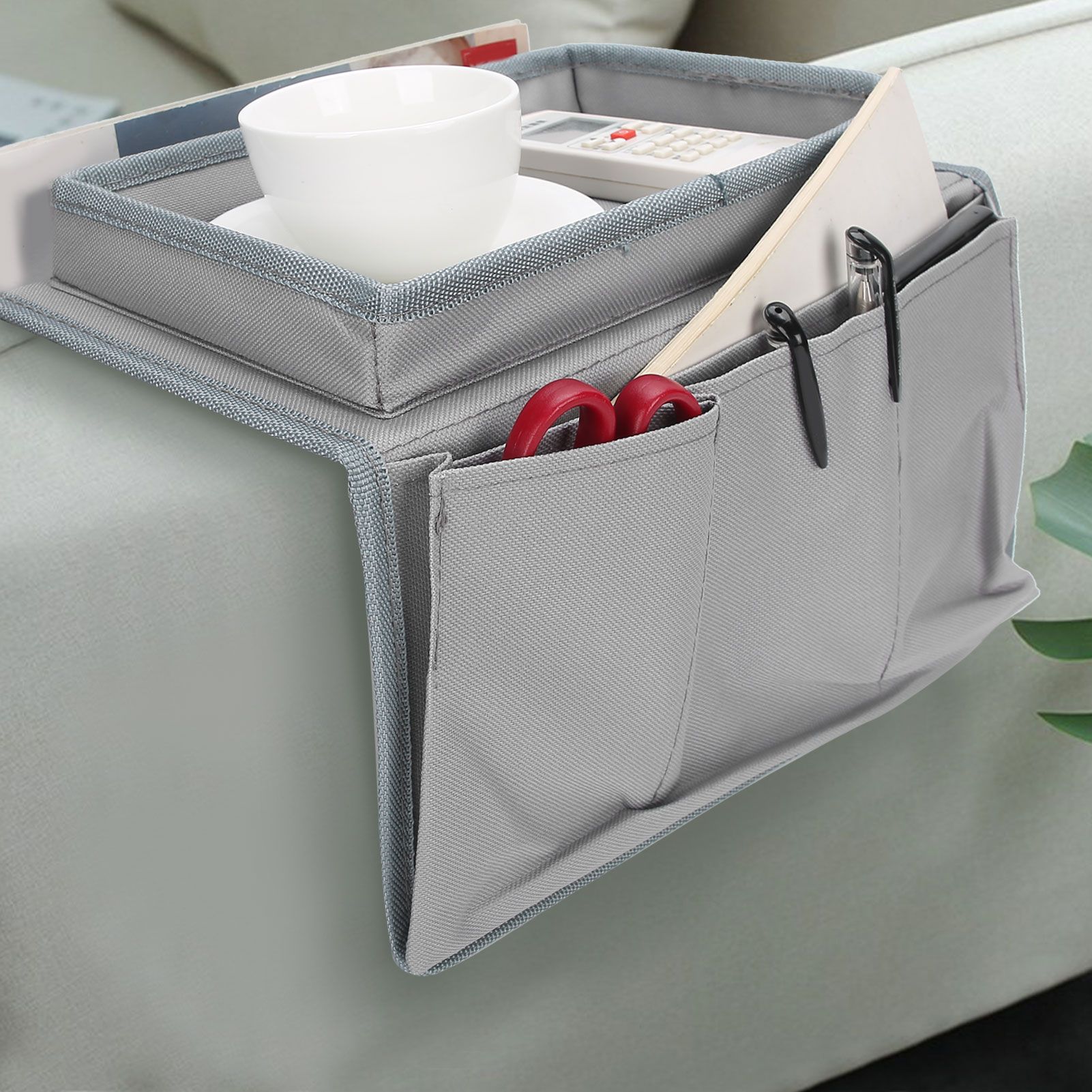 4 Pockets Sofa Armrest TV Remote Control Organizer Armchair Couch Bag with Cup view 13