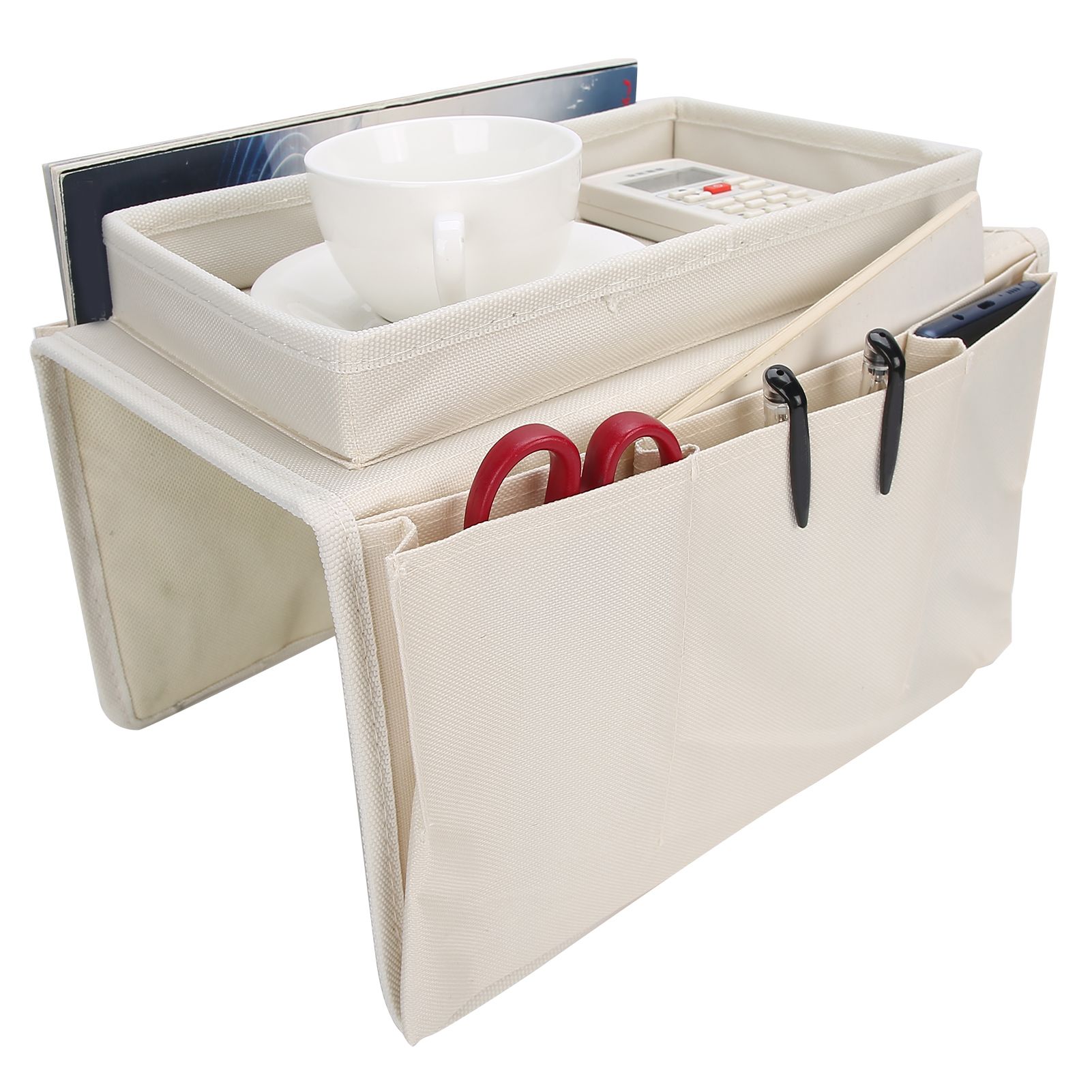 4 Pockets Sofa Armrest TV Remote Control Organizer Armchair Couch Bag with Cup view 8