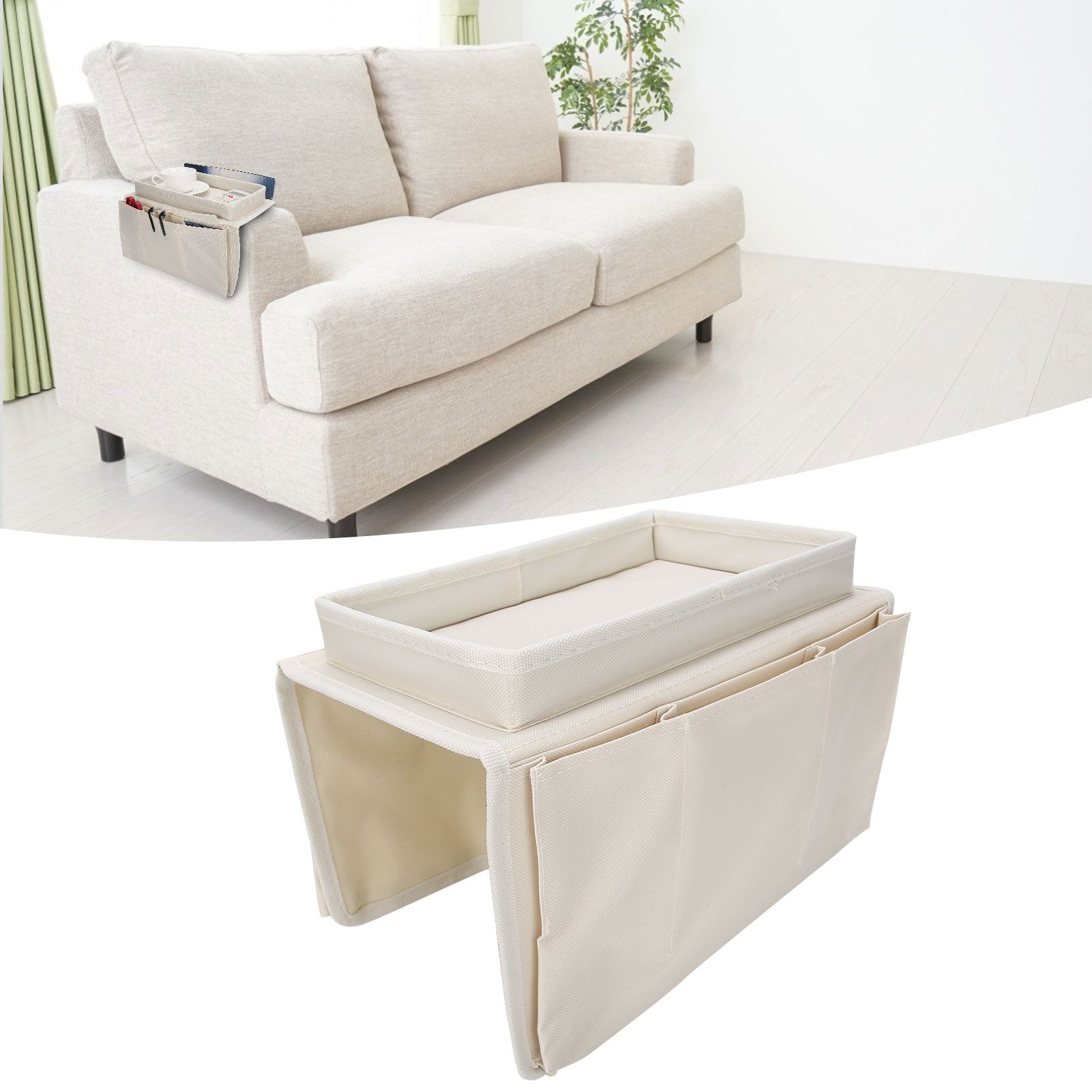 4 Pockets Sofa Armrest TV Remote Control Organizer Armchair Couch Bag with Cup view 9