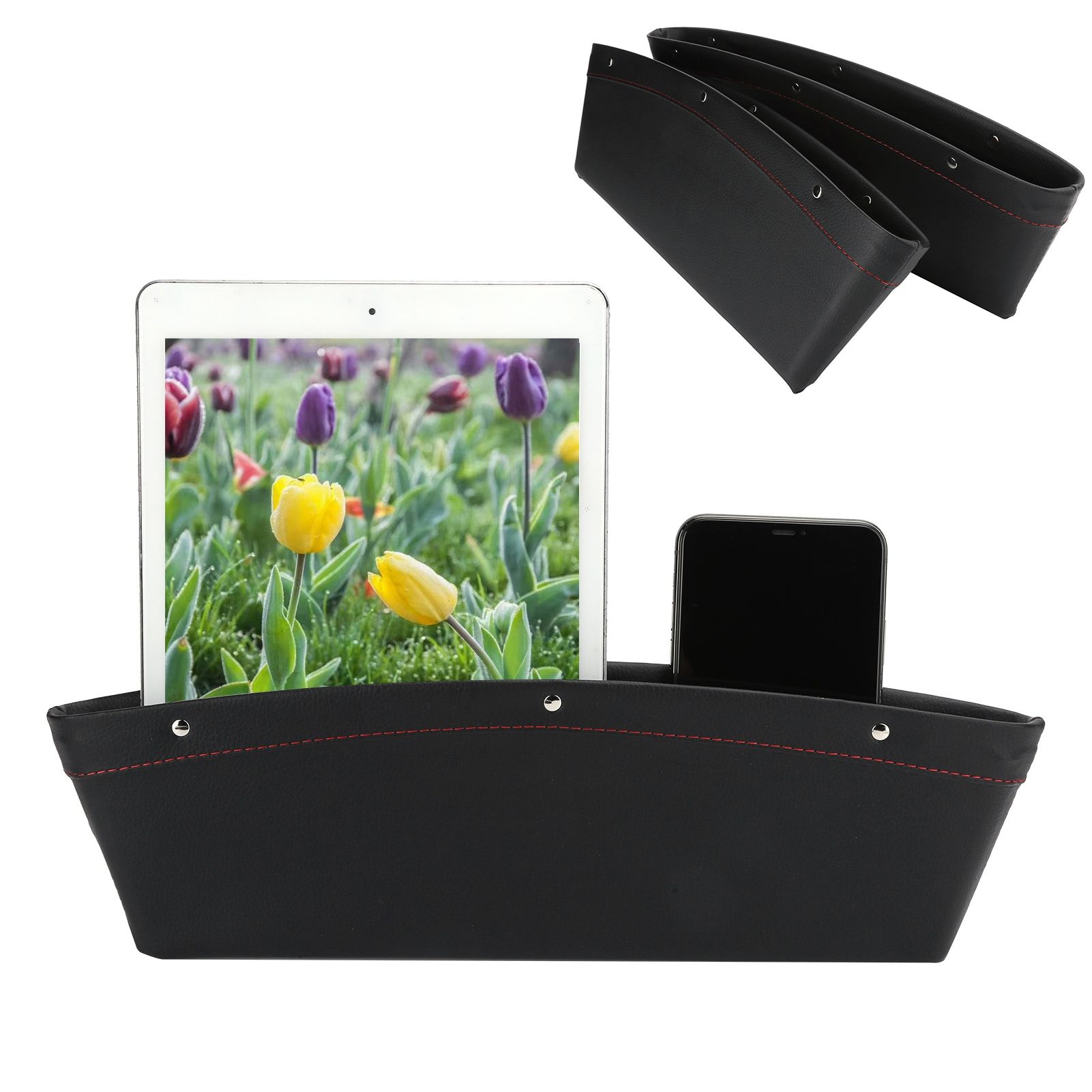 2Pcs Car Seat Slit Organizer Storage Pockets Bag Side Holder for Phone Money view 9
