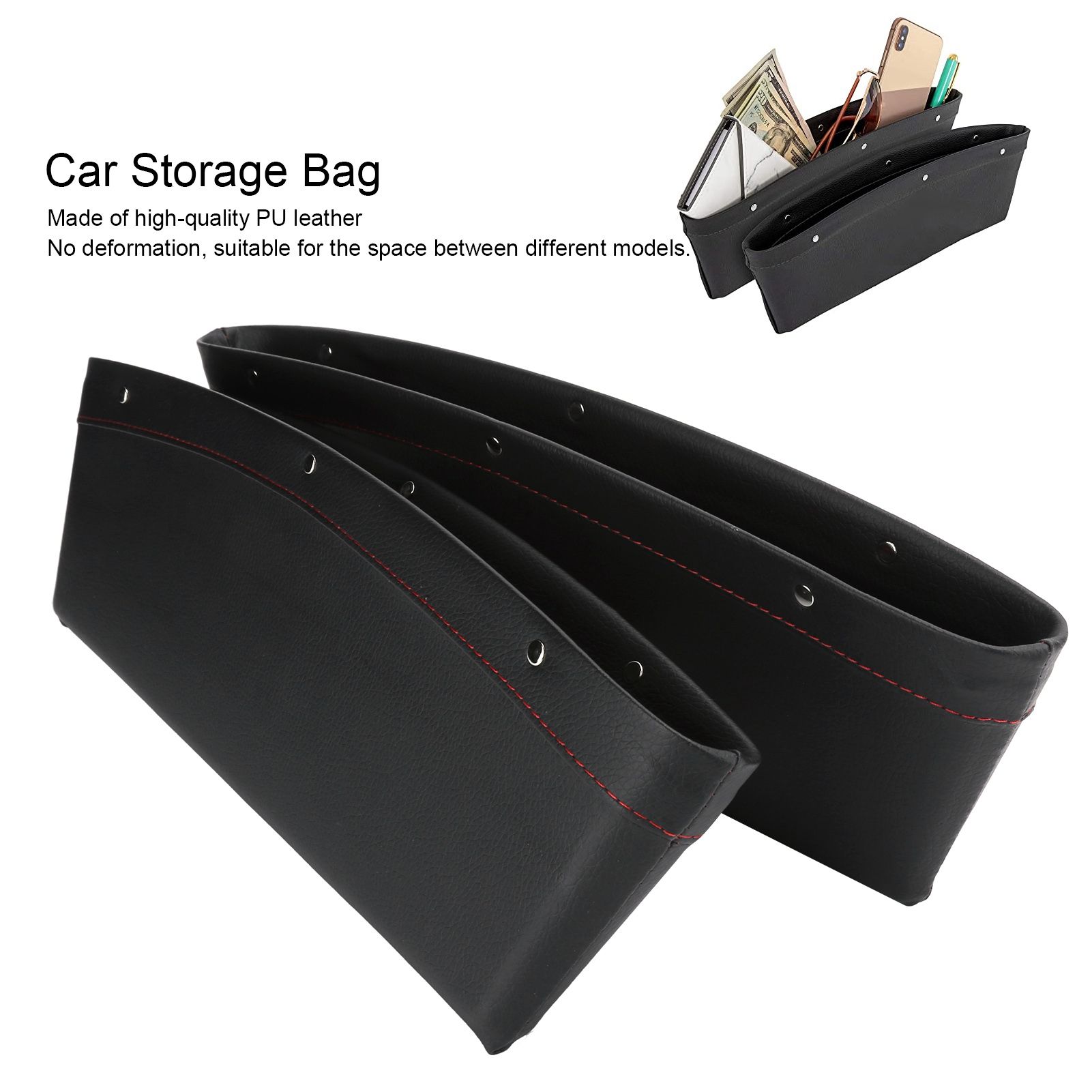 2Pcs Car Seat Slit Organizer Storage Pockets Bag Side Holder for Phone Money view 14