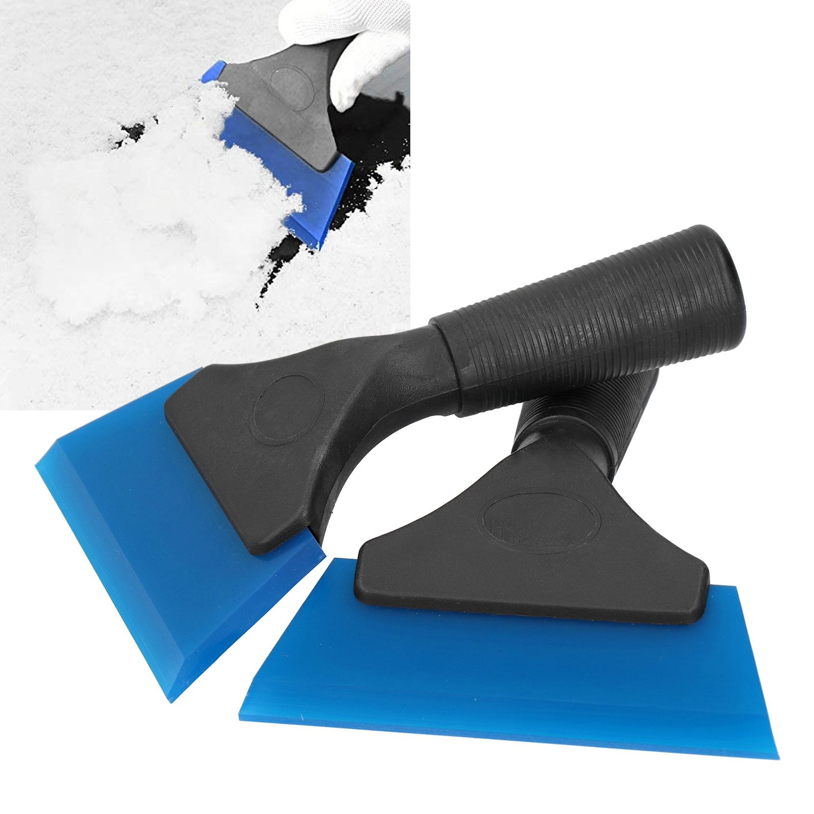 2pcs Car Window Scraper Water Ice Squeegee Snow Shovel NonSlip Handle Glass view 9