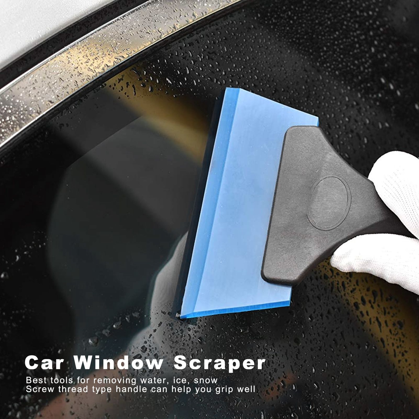 2pcs Car Window Scraper Water Ice Squeegee Snow Shovel NonSlip Handle Glass view 15