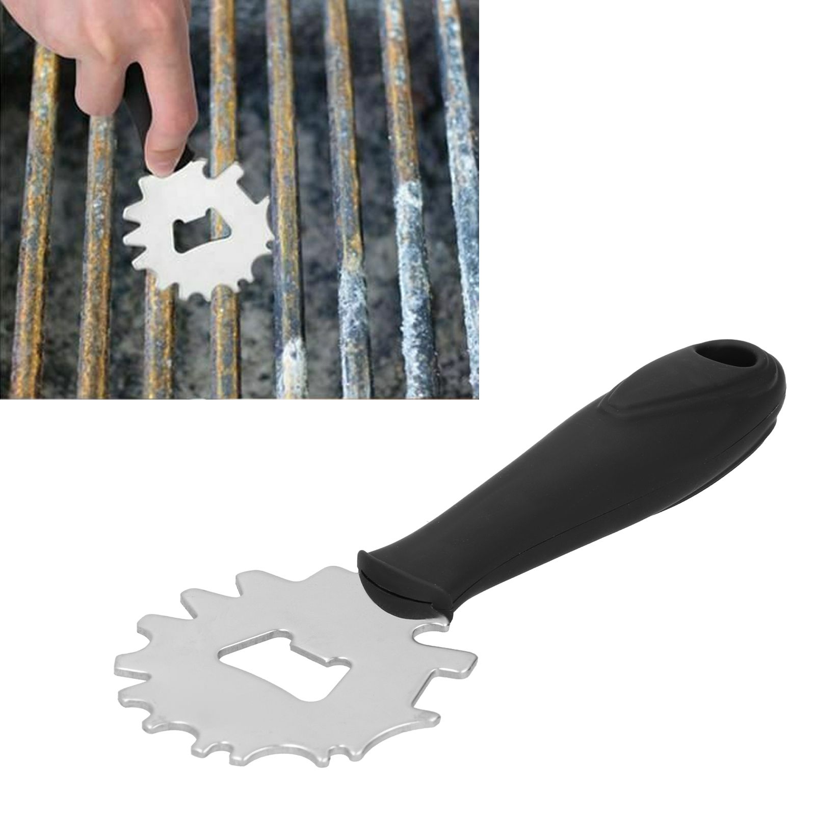 Stainless Steel BBQ Grill Scraper Barbecue Cleaner Tool Bristle Free with Beer view 9
