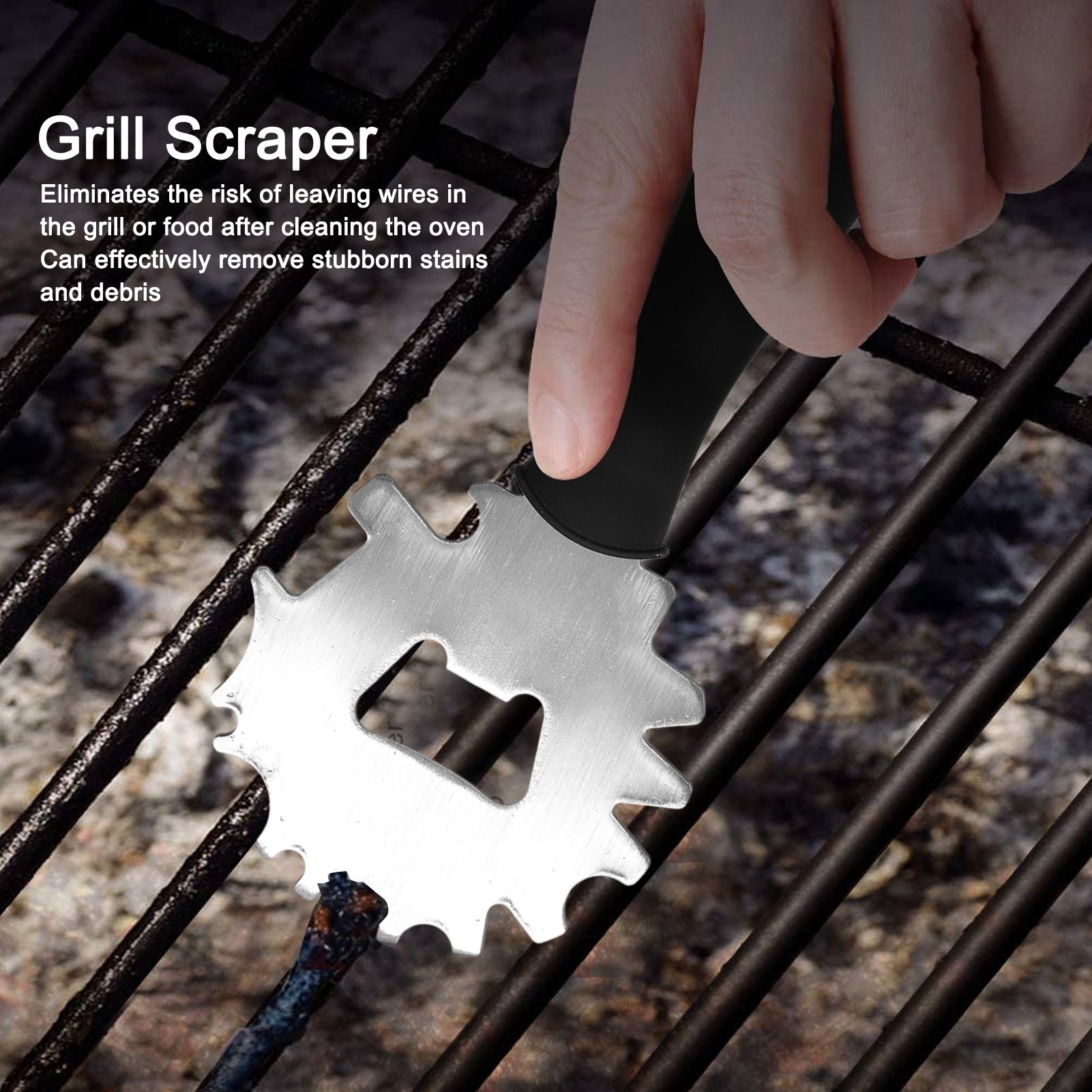 Stainless Steel BBQ Grill Scraper Barbecue Cleaner Tool Bristle Free with Beer view 15
