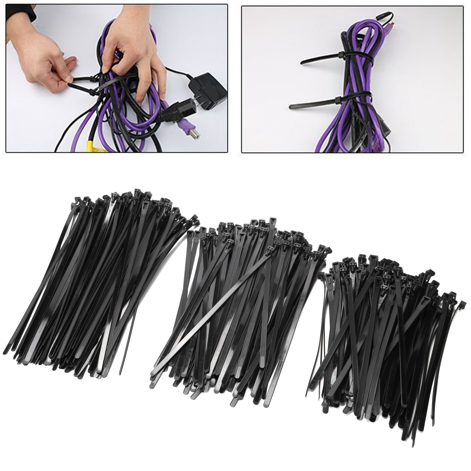 300PCS Cable Ties Multi Size Long Zip Ties for Home Office Garden Fastener view 10