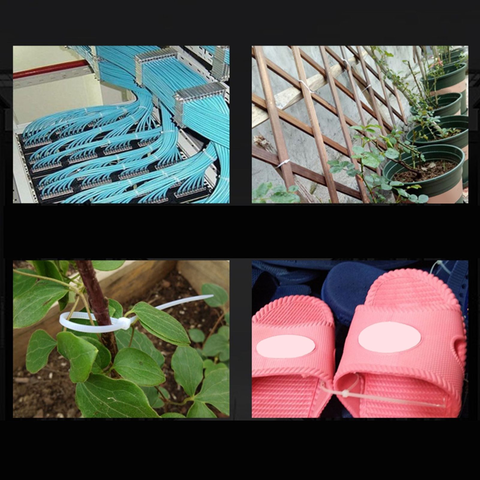 300PCS Cable Ties Multi Size Long Zip Ties for Home Office Garden Fastener view 15