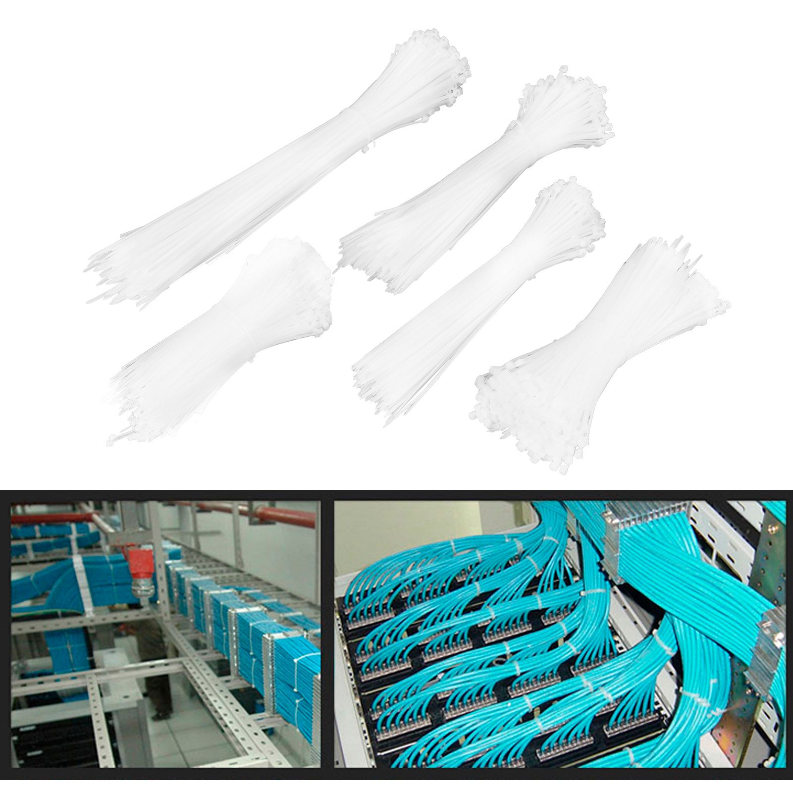 5Packs Cable Ties Zip Wraps Set Disposable Nylon Wire Cord Strap Fastener view 9