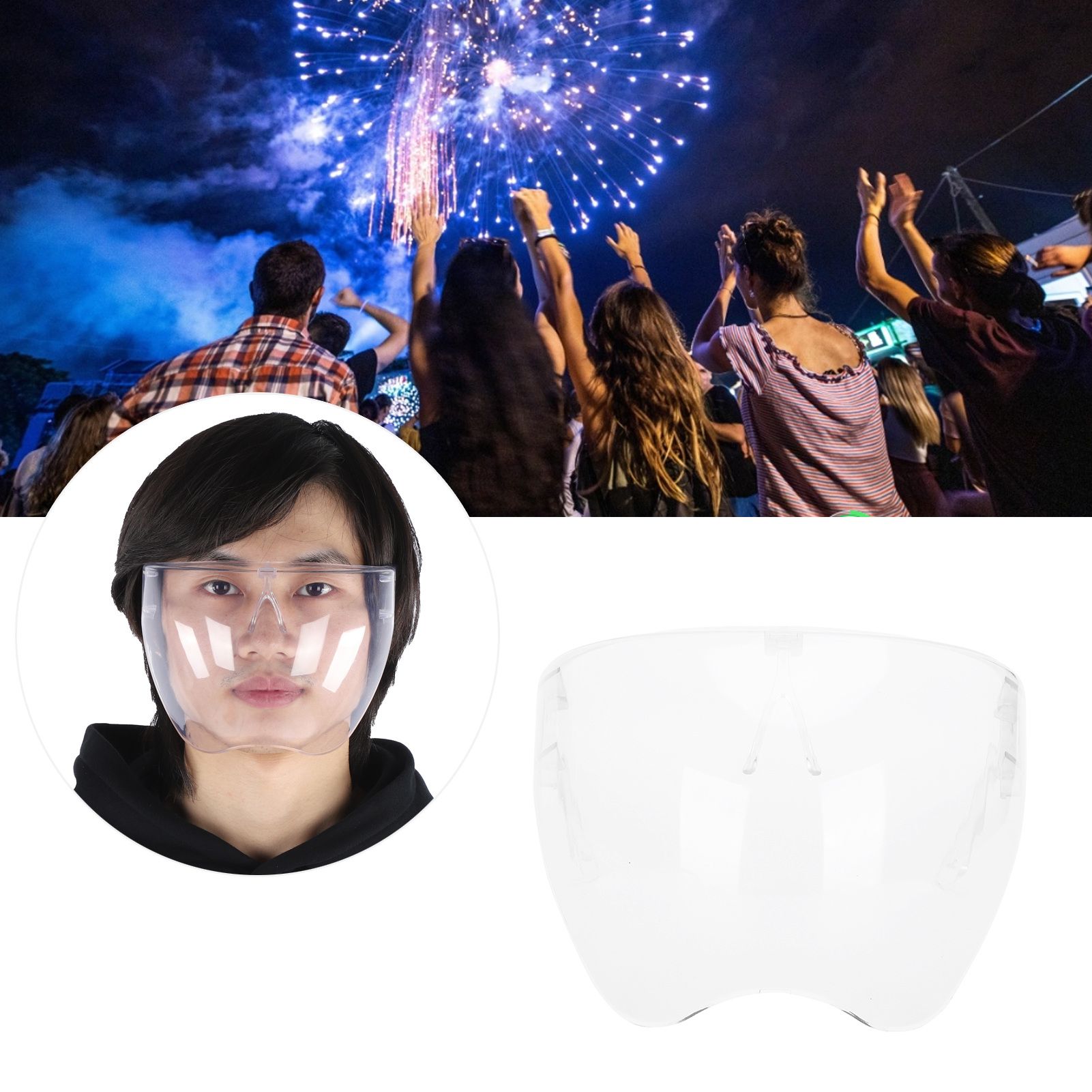 Anti-Fog Transparent Face Shield Full Face Covering Protective Visor for view 9