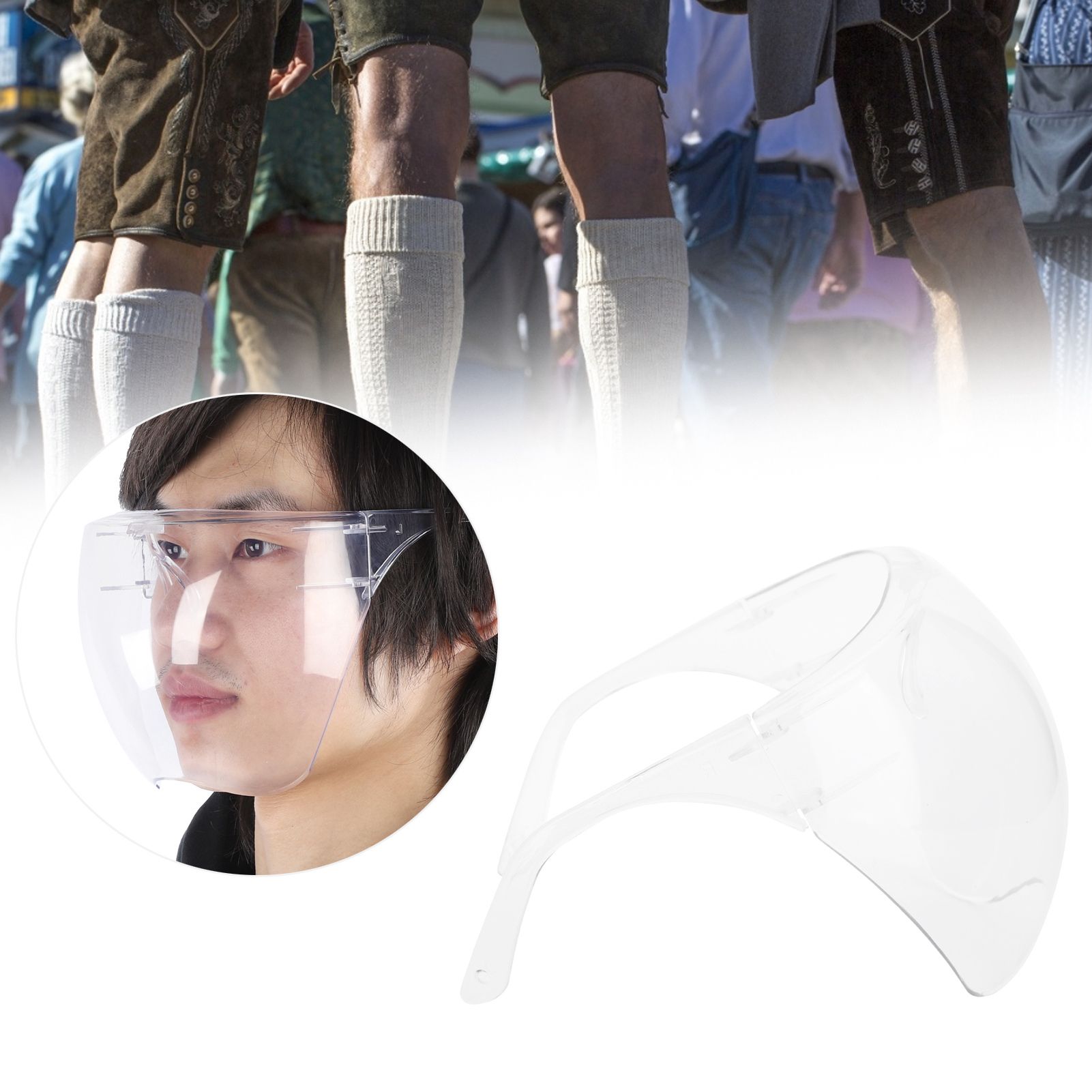 Anti-Fog Transparent Face Shield Full Face Covering Protective Visor for view 10