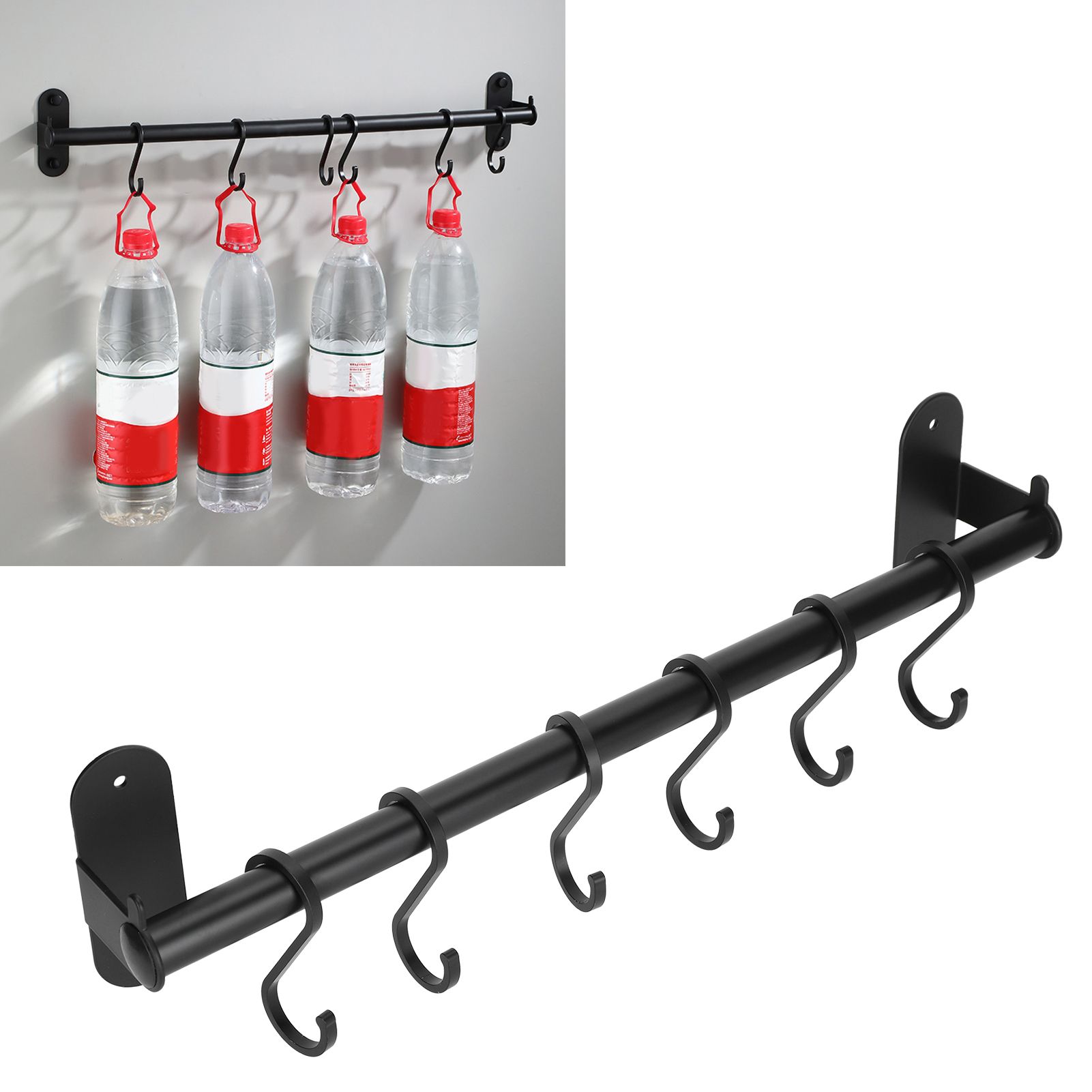40cm 6 Hooks Pot Lid Hanger Punch WallMounted Storage Holder Kitchen Utensil view 10