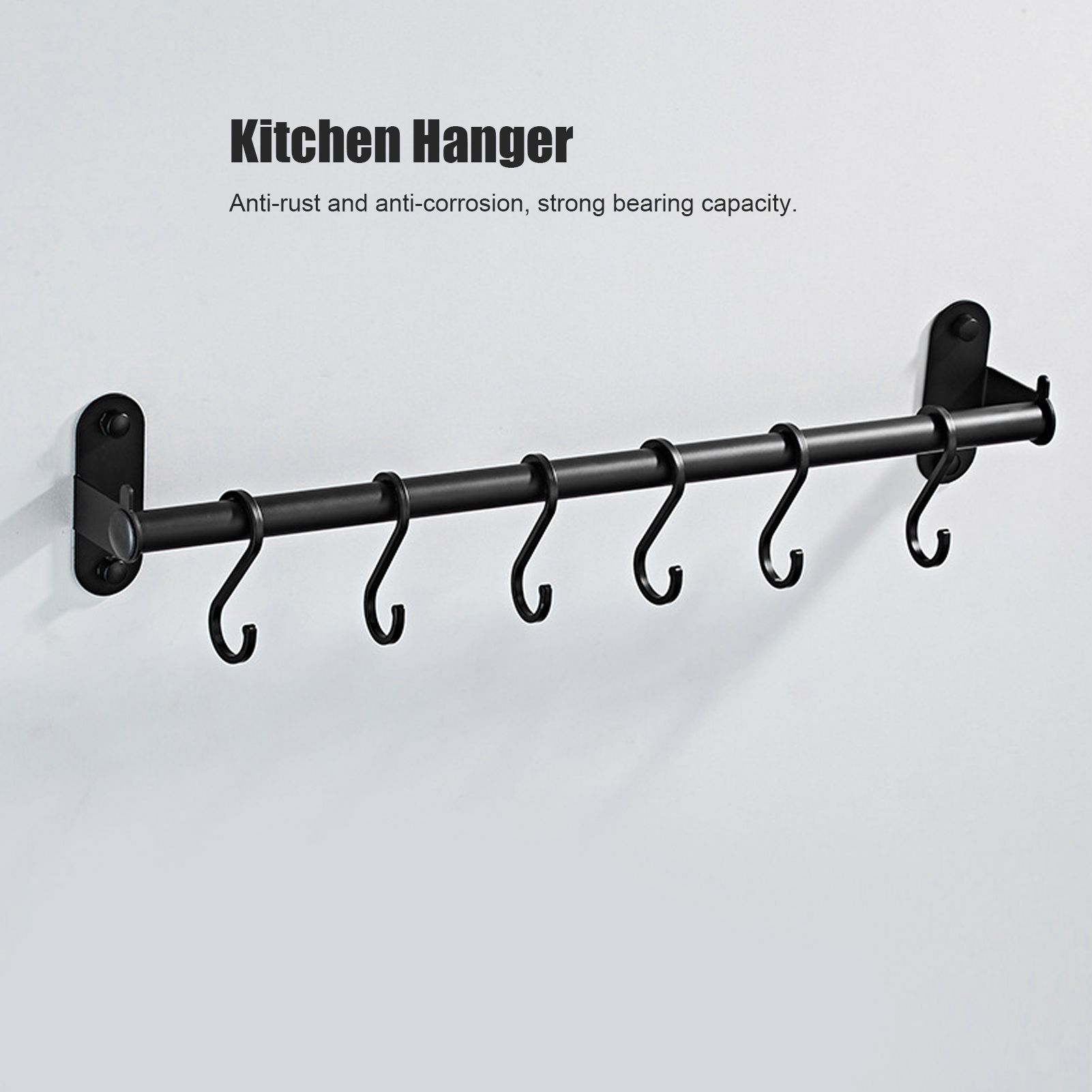 40cm 6 Hooks Pot Lid Hanger Punch WallMounted Storage Holder Kitchen Utensil view 15