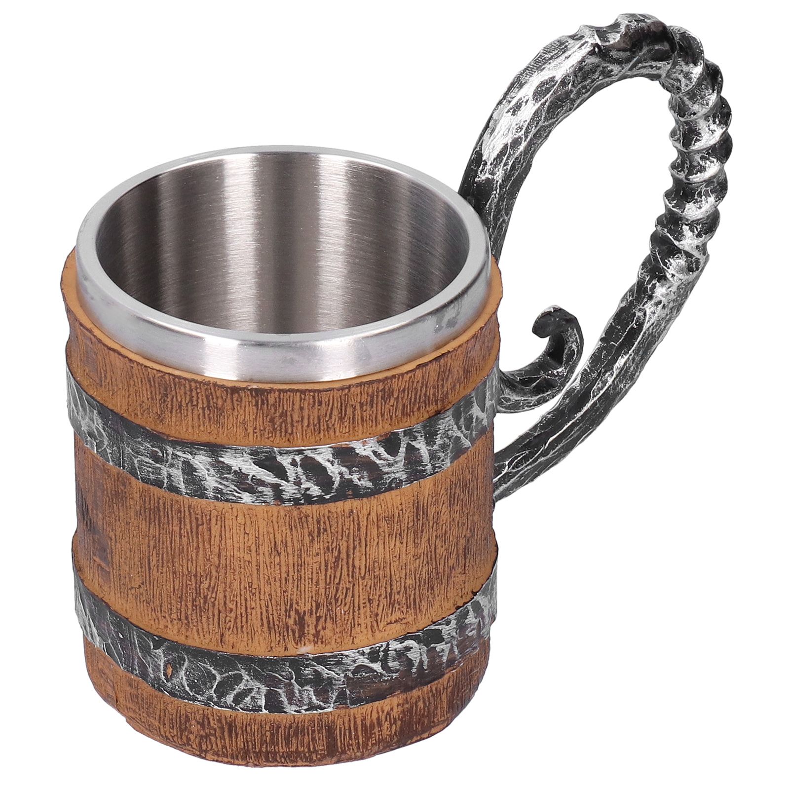 Resin Drinking Mug Oak Barrel Personalized Viking Vintage Stainless Steel