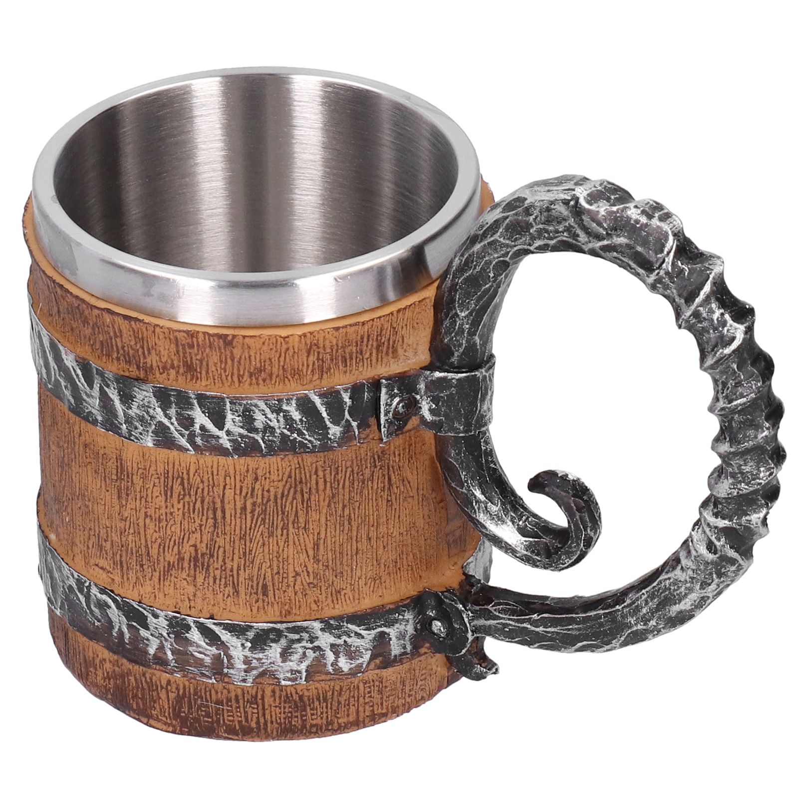 Resin Drinking Mug Oak Barrel Personalized Viking Vintage Stainless Steel view 2