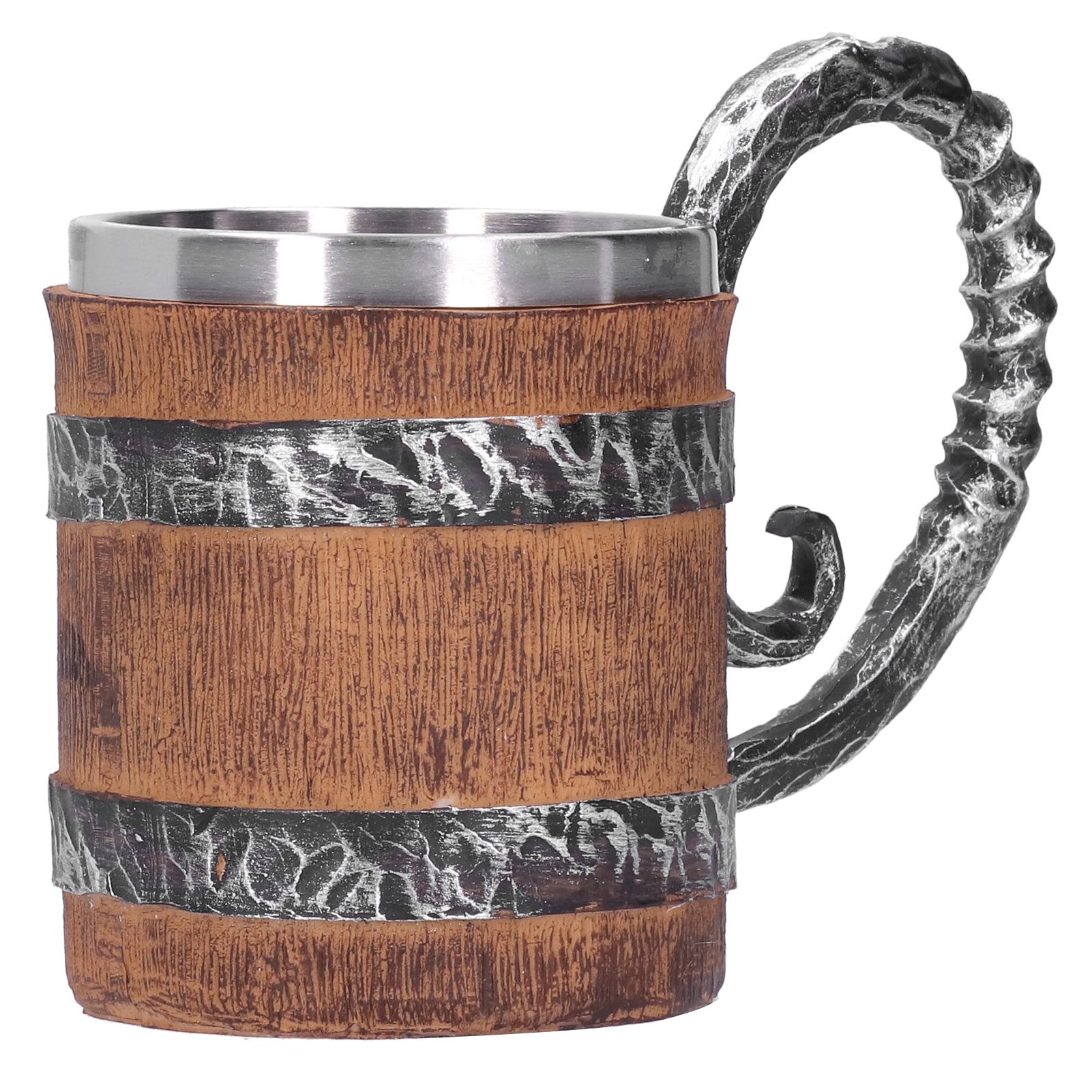 Resin Drinking Mug Oak Barrel Personalized Viking Vintage Stainless Steel view 5