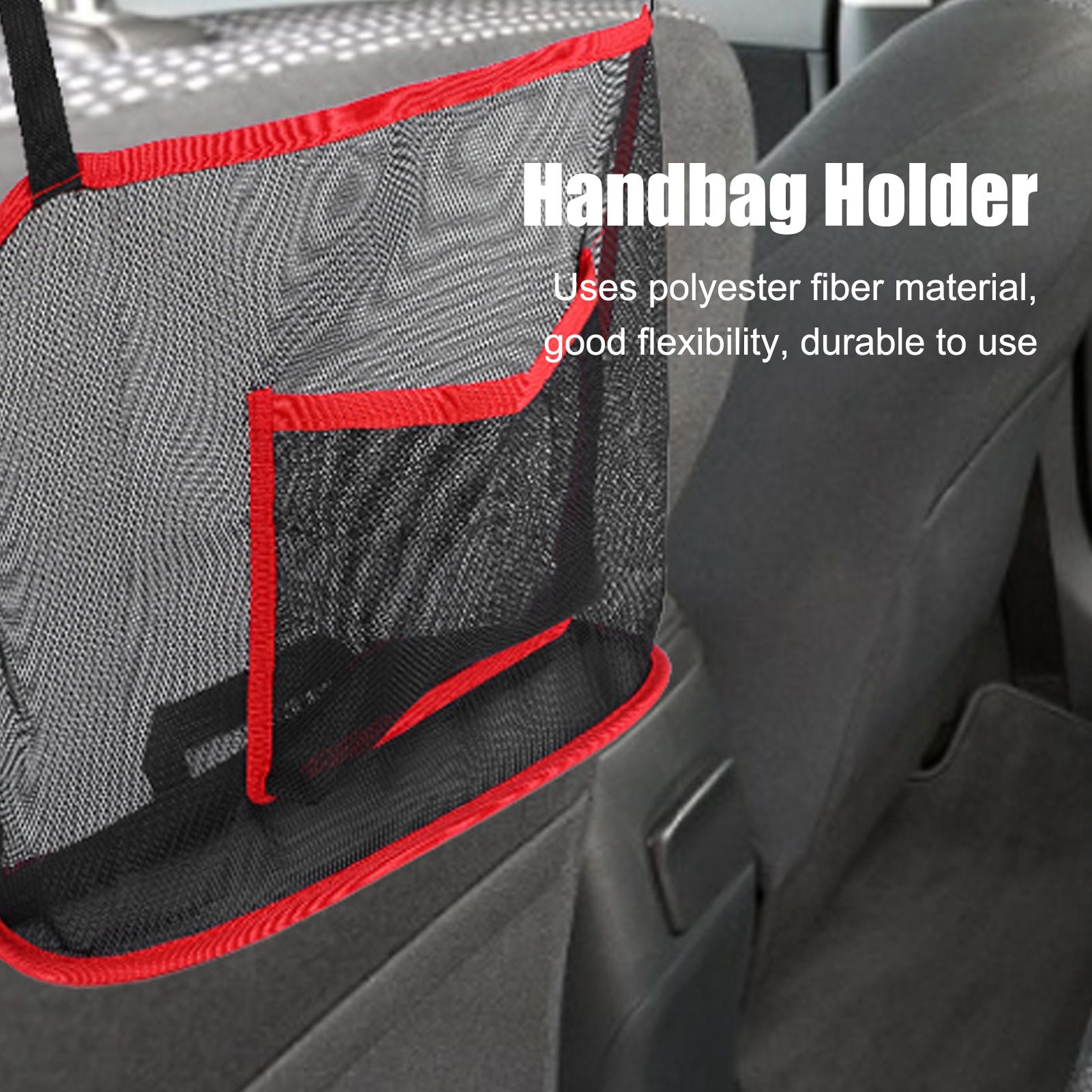 Handbag Holder Organizer Polyester Fiber Car Interior Seat Back Storage Net view 14