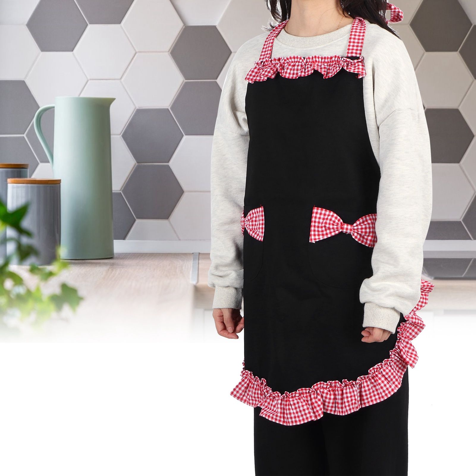 Bowknot Apron Multifunctional Cooking Oil‑Proof Waterproof Antifouling Apron view 10