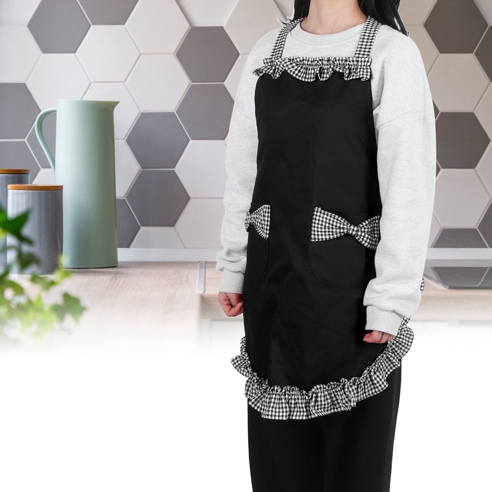 Bowknot Apron Multifunctional Cooking Oil‑Proof Waterproof Antifouling Apron view 10
