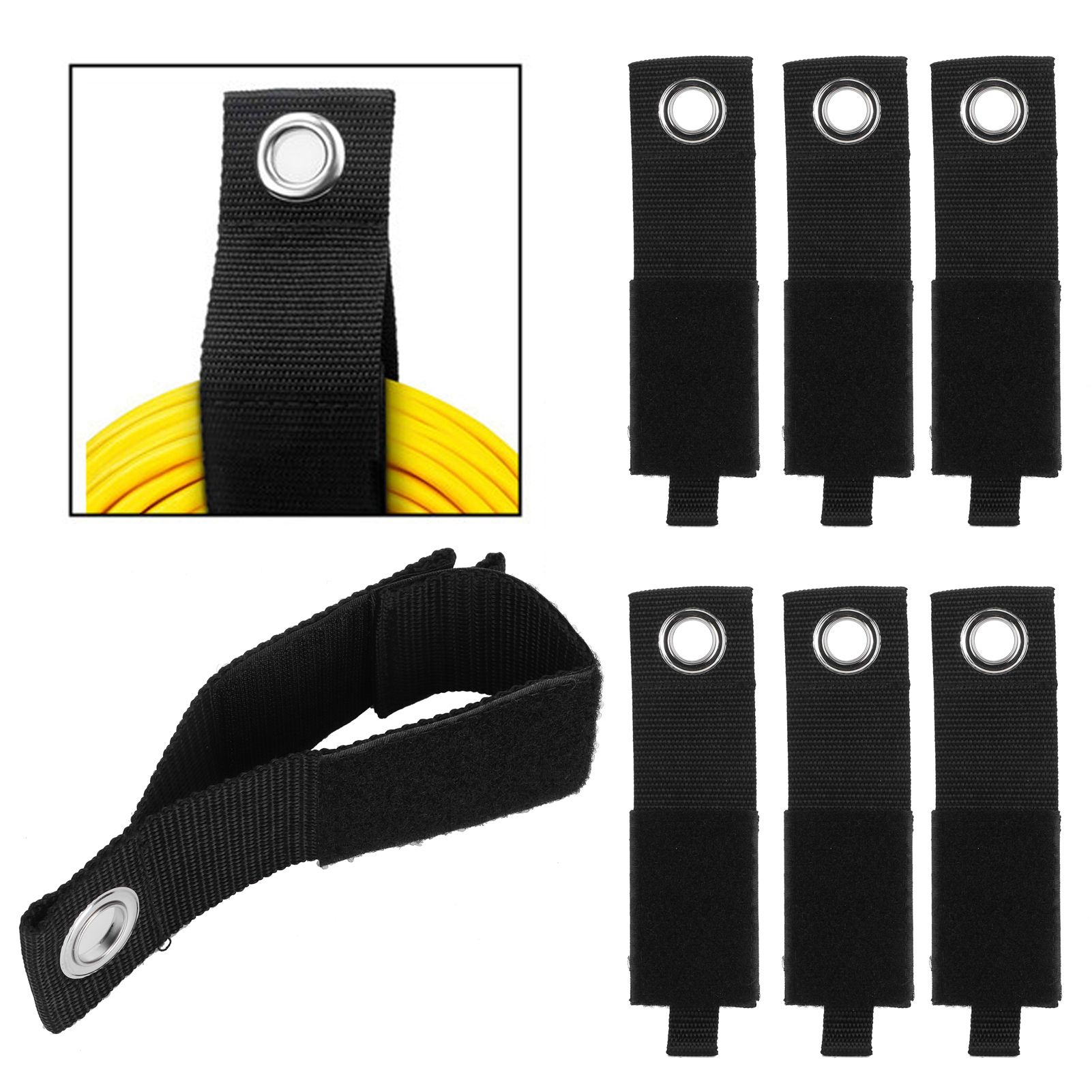 12PCS Heavy Duty Cable Storage Straps Extension Cord Holder Hook Loop view 15