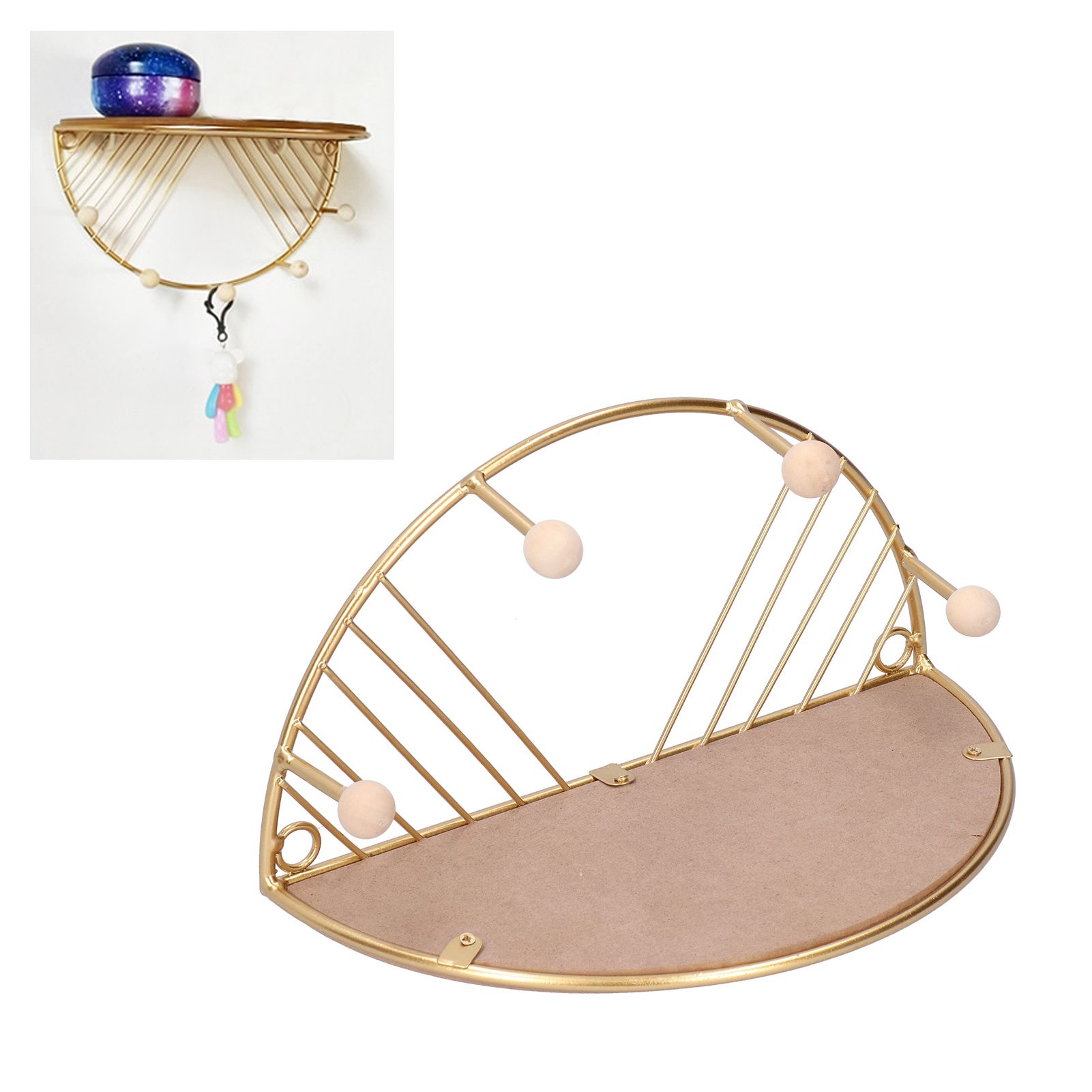Display Shelf Storage Rack with Clothes Hanger Hook for Home Living Room view 9