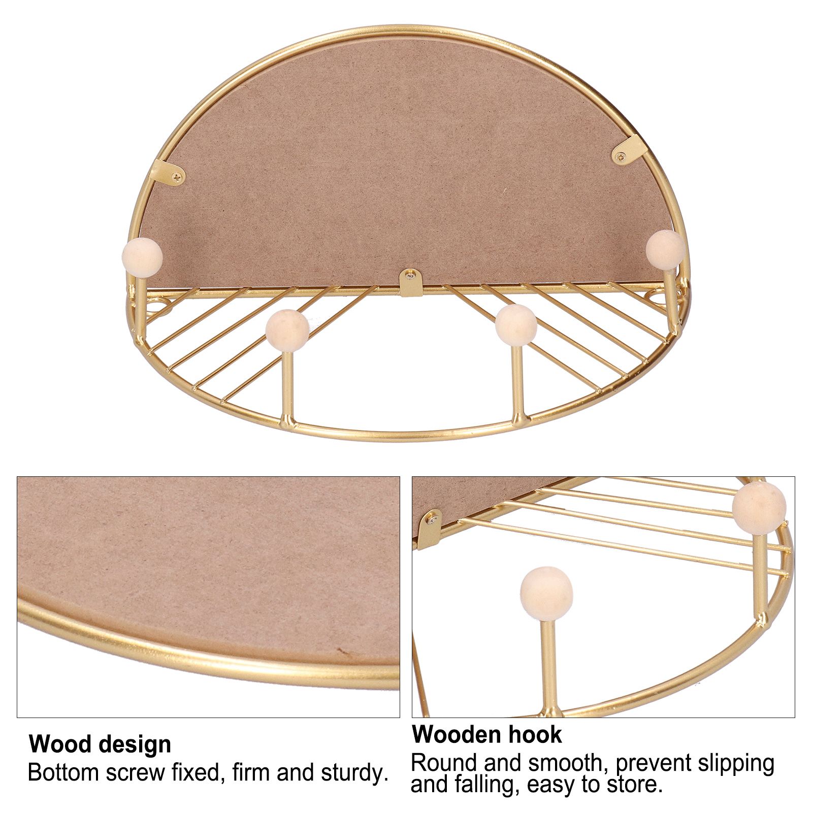 Display Shelf Storage Rack with Clothes Hanger Hook for Home Living Room view 14