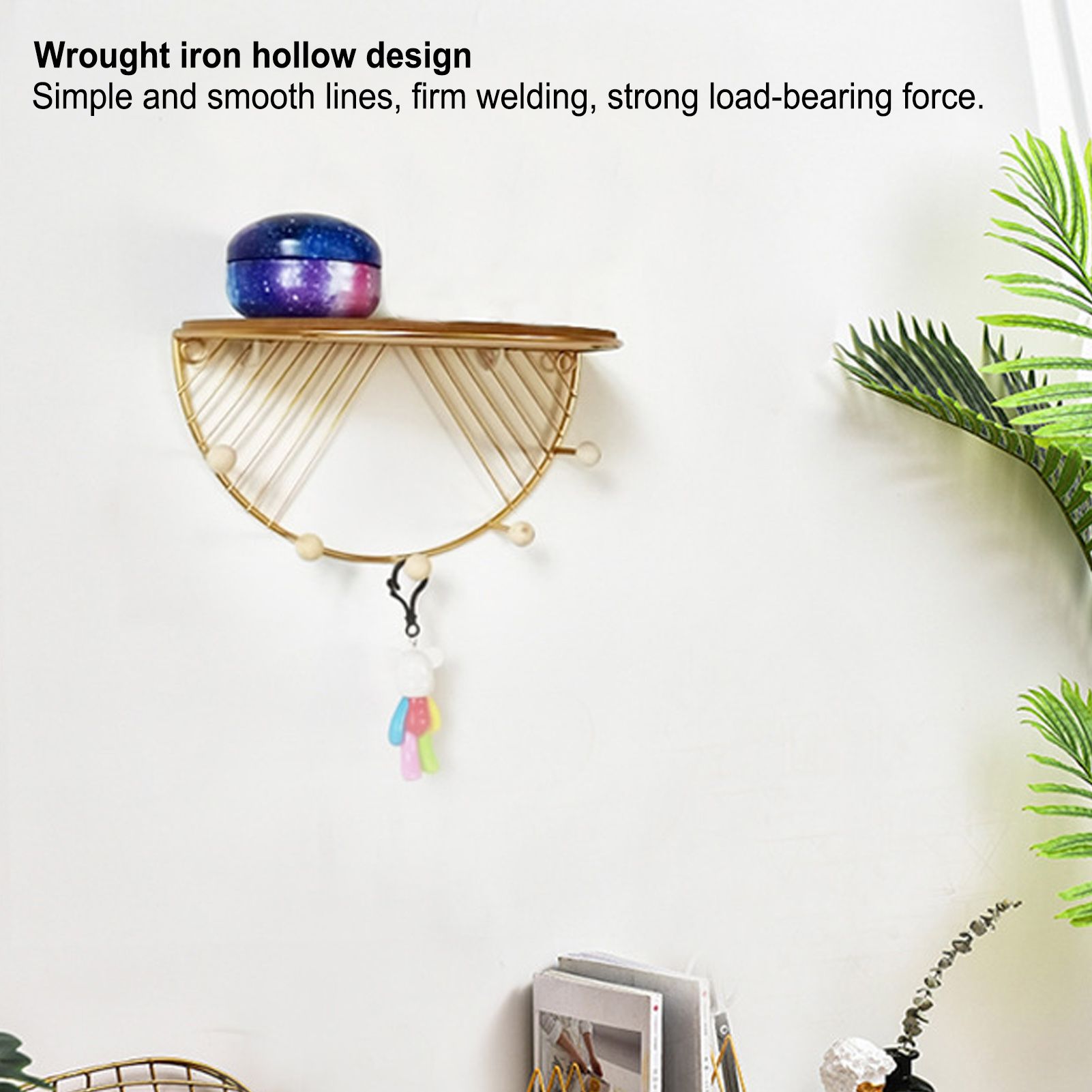 Display Shelf Storage Rack with Clothes Hanger Hook for Home Living Room view 15