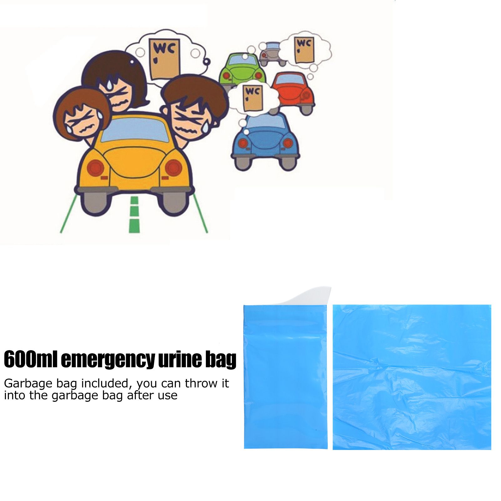 10 Sets Disposable Urine Bags Portable Travel Station Wagon Lady Children view 15