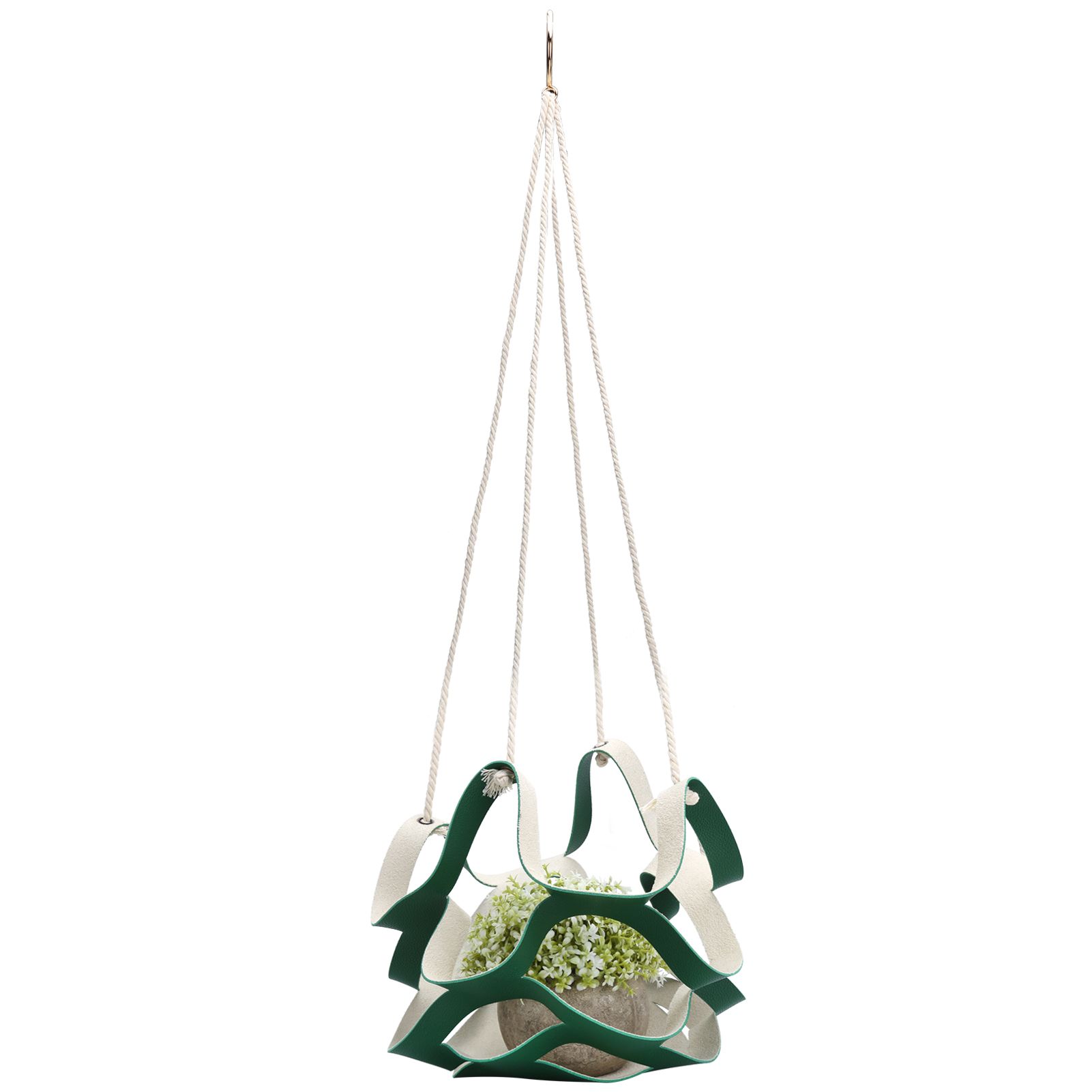 Plant Hanger PU Leather Wall Hanging Flower Pot Holder Basket Home Garden view 4