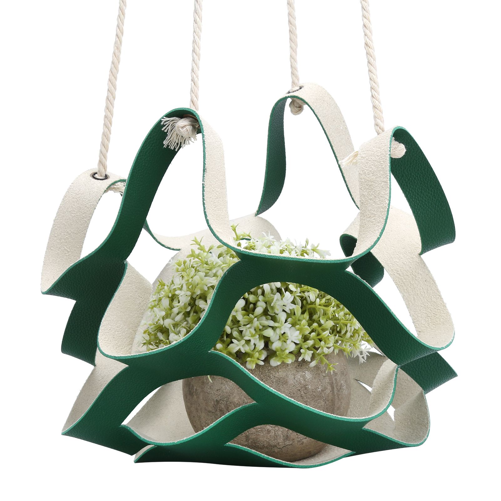 Plant Hanger PU Leather Wall Hanging Flower Pot Holder Basket Home Garden view 6